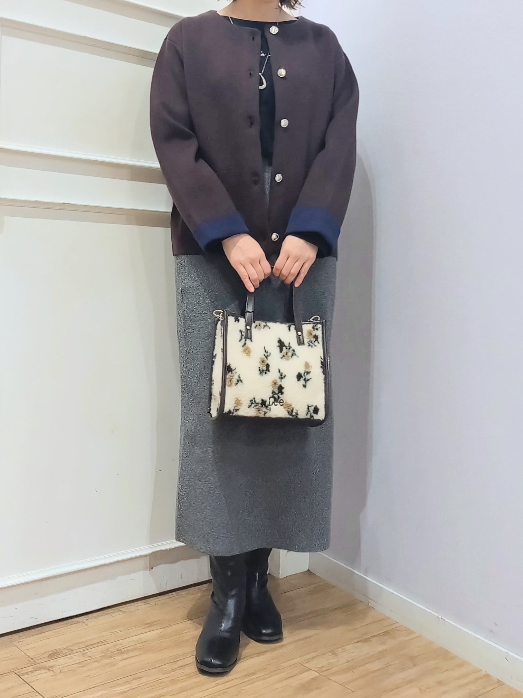 miomioさんの「SHOO･LA･RUE｜【S-LL/洗濯機可/静電気防止】もちもち配色ダブルフェイスカーディガン」を使ったコーディネート