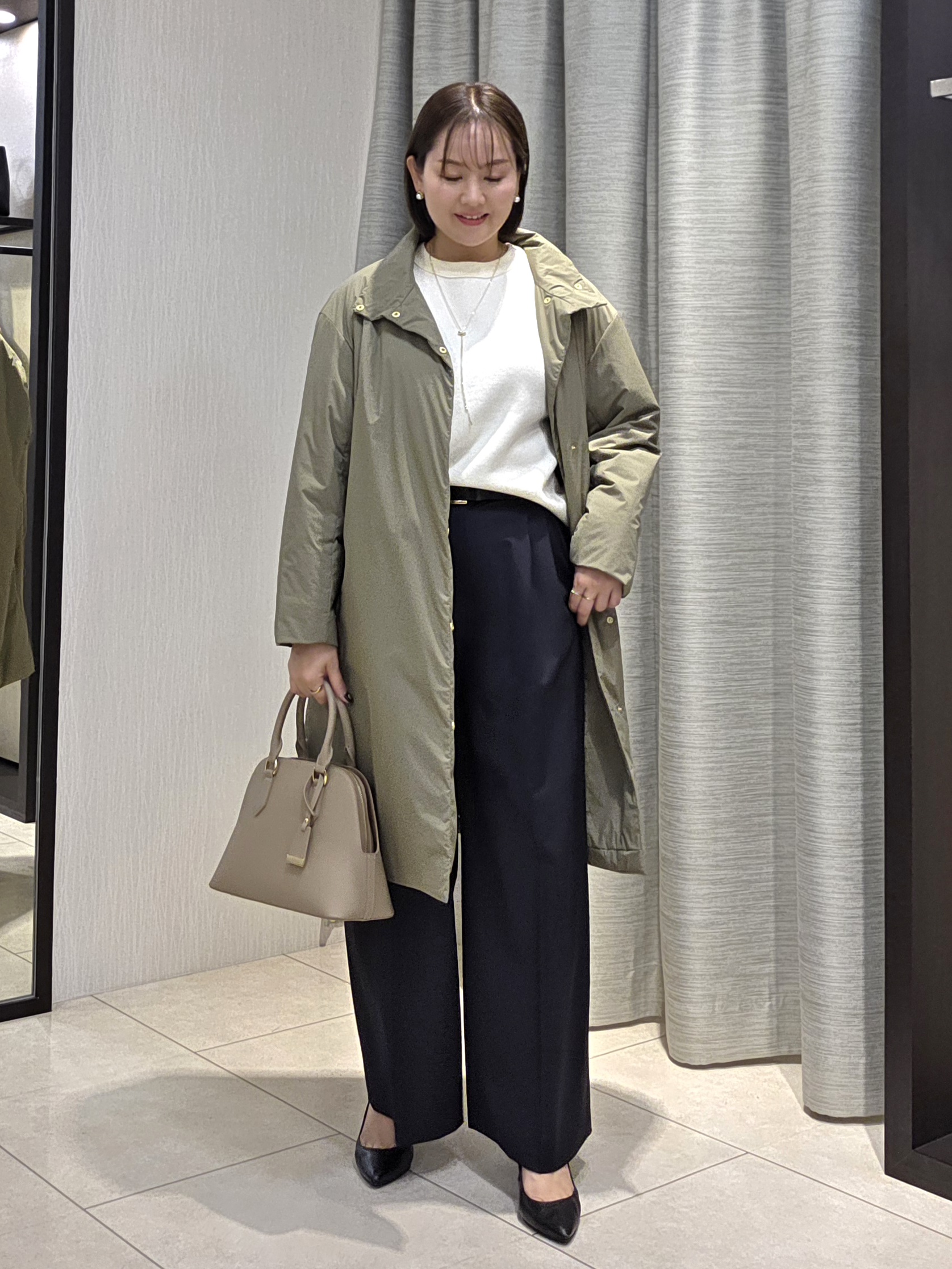 naokoさんの「UNTITLED｜【撥水/軽量/薄中綿入り】スタンドカラーコート」を使ったコーディネート