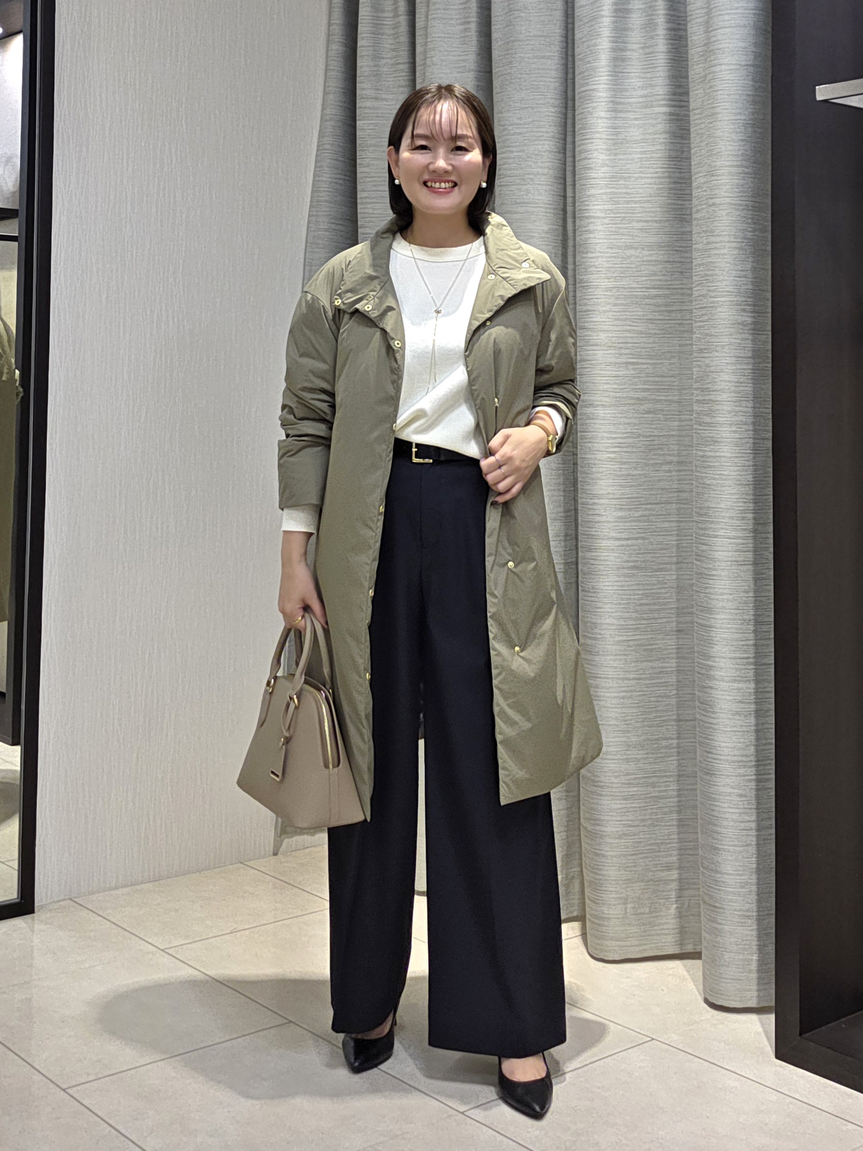 naokoさんの「UNTITLED｜【撥水/軽量/薄中綿入り】スタンドカラーコート」を使ったコーディネート