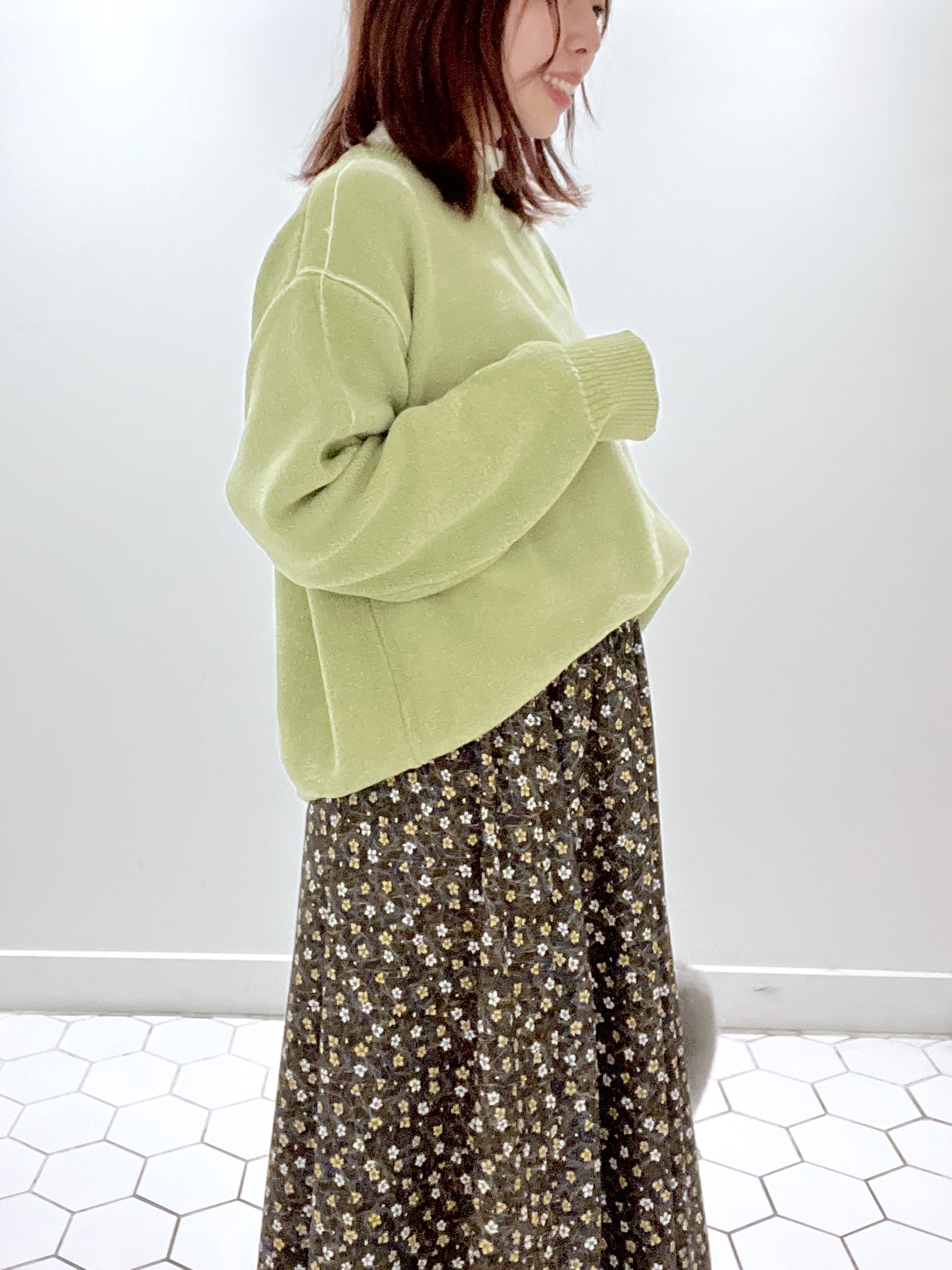 Makinoさんの「Dessin｜【洗える】ラインリブ ミニモールニット プルオーバー」を使ったコーディネート