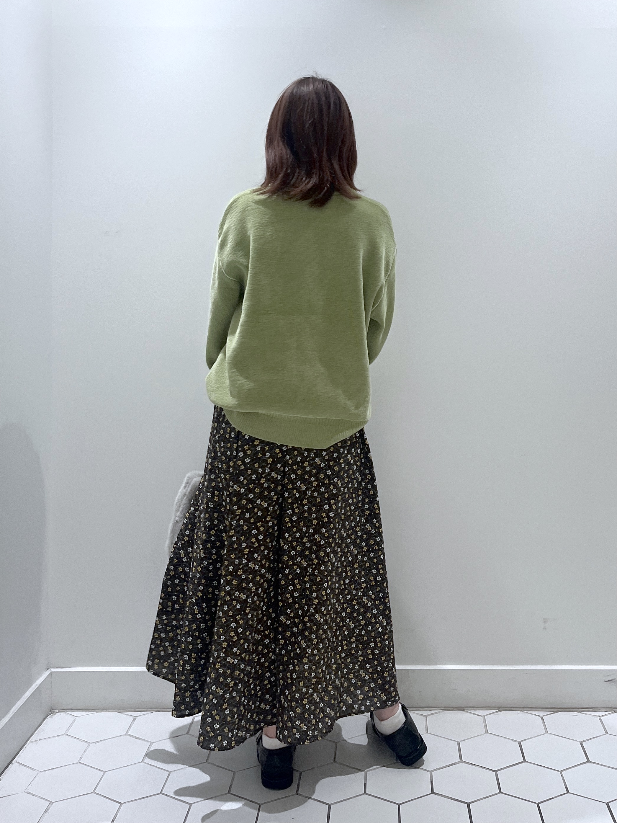 Makinoさんの「Dessin｜【洗える】ラインリブ ミニモールニット プルオーバー」を使ったコーディネート