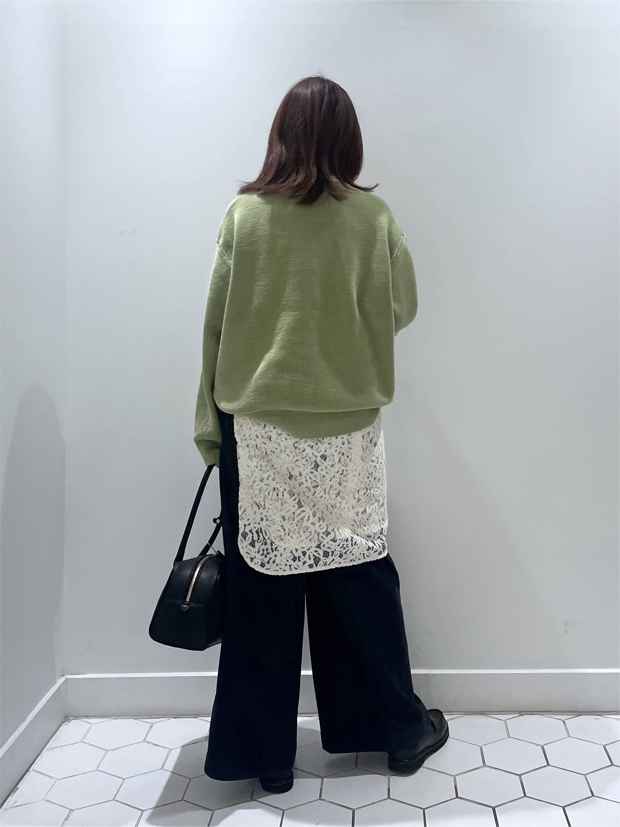 Makinoさんの「Dessin｜【洗える】ラインリブ ミニモールニット プルオーバー」を使ったコーディネート