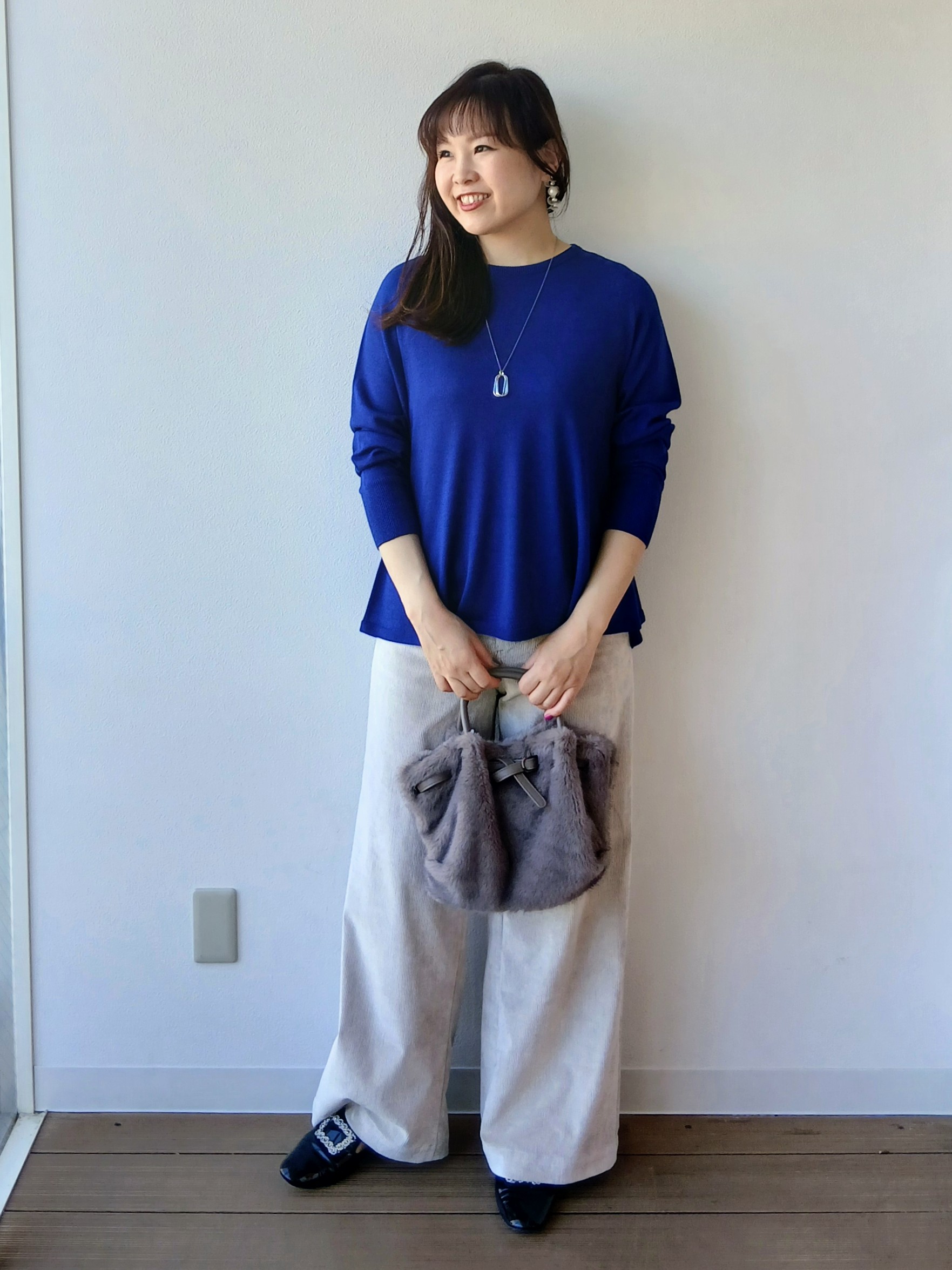 なみきさんの「UNTITLED｜【シルク混/薄手ニット】Aラインシルエットニットプルオーバー」を使ったコーディネート