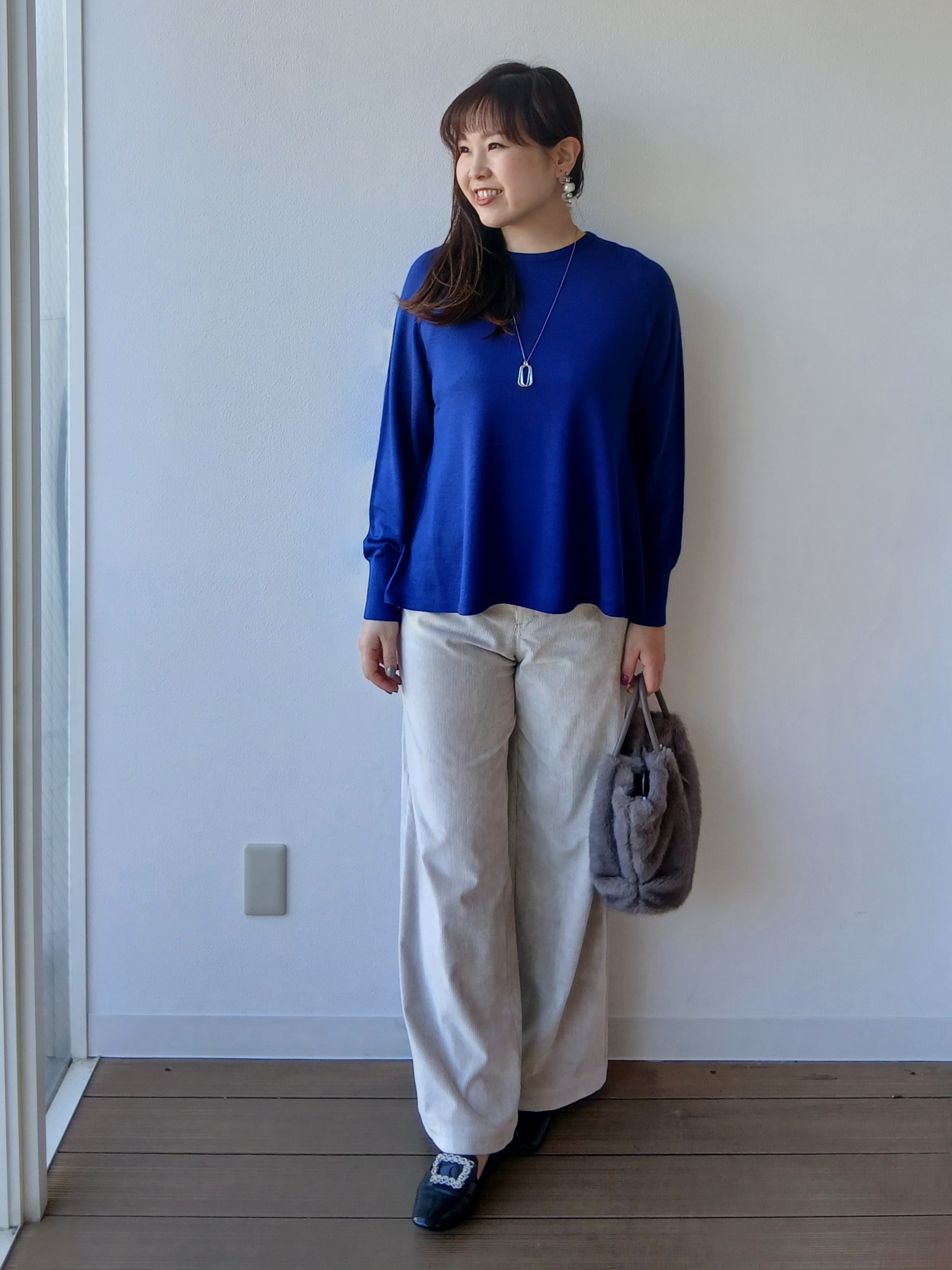 なみきさんの「UNTITLED｜【シルク混/薄手ニット】Aラインシルエットニットプルオーバー」を使ったコーディネート