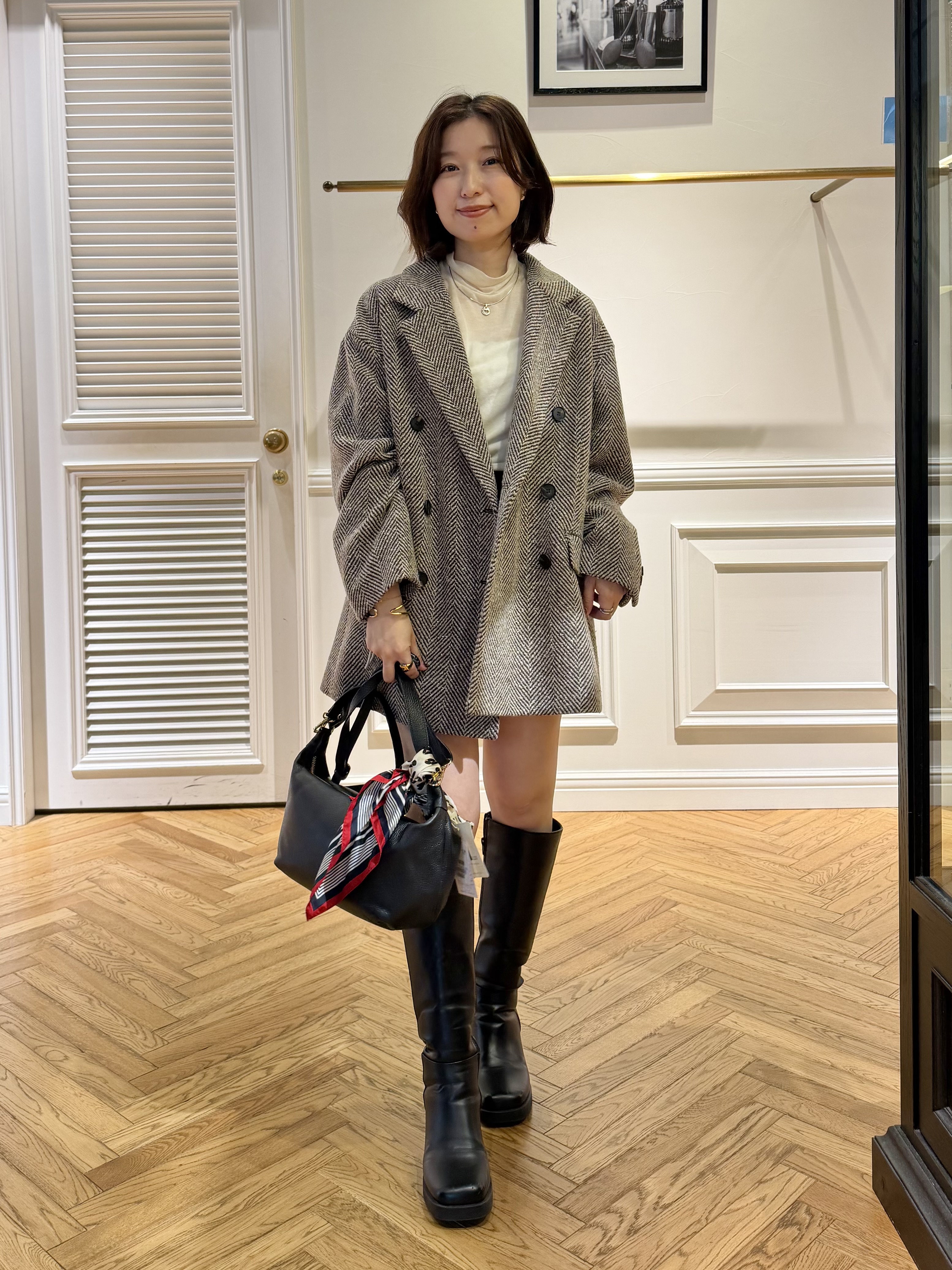 つじ まこさんの「DRESSTERIOR｜【日本製】ウールヘリンボーンジャコット」を使ったコーディネート