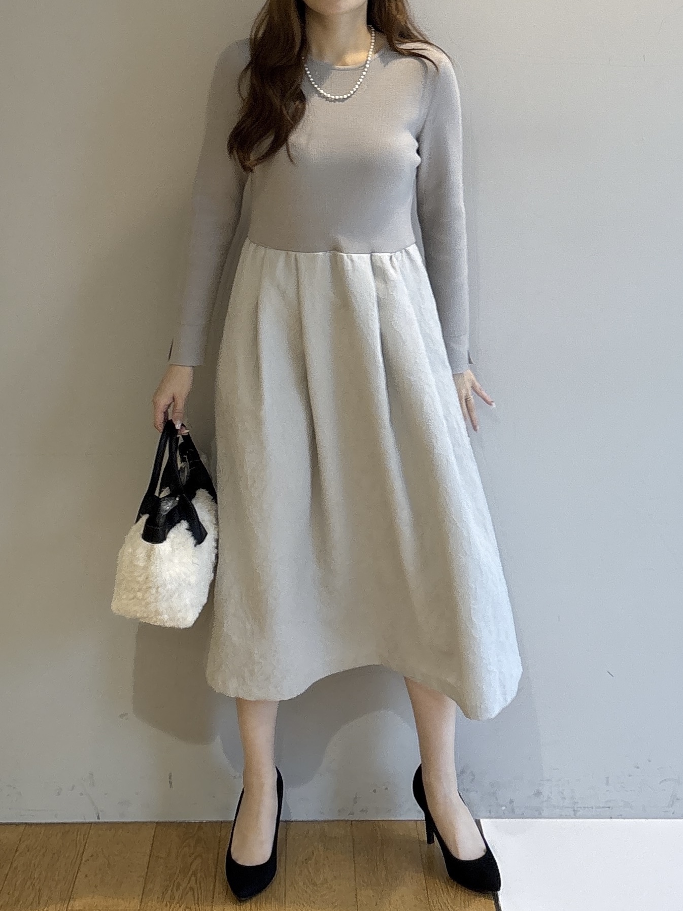 sayaさんの「UNTITLED｜ニットドッキングワンピース」を使ったコーディネート