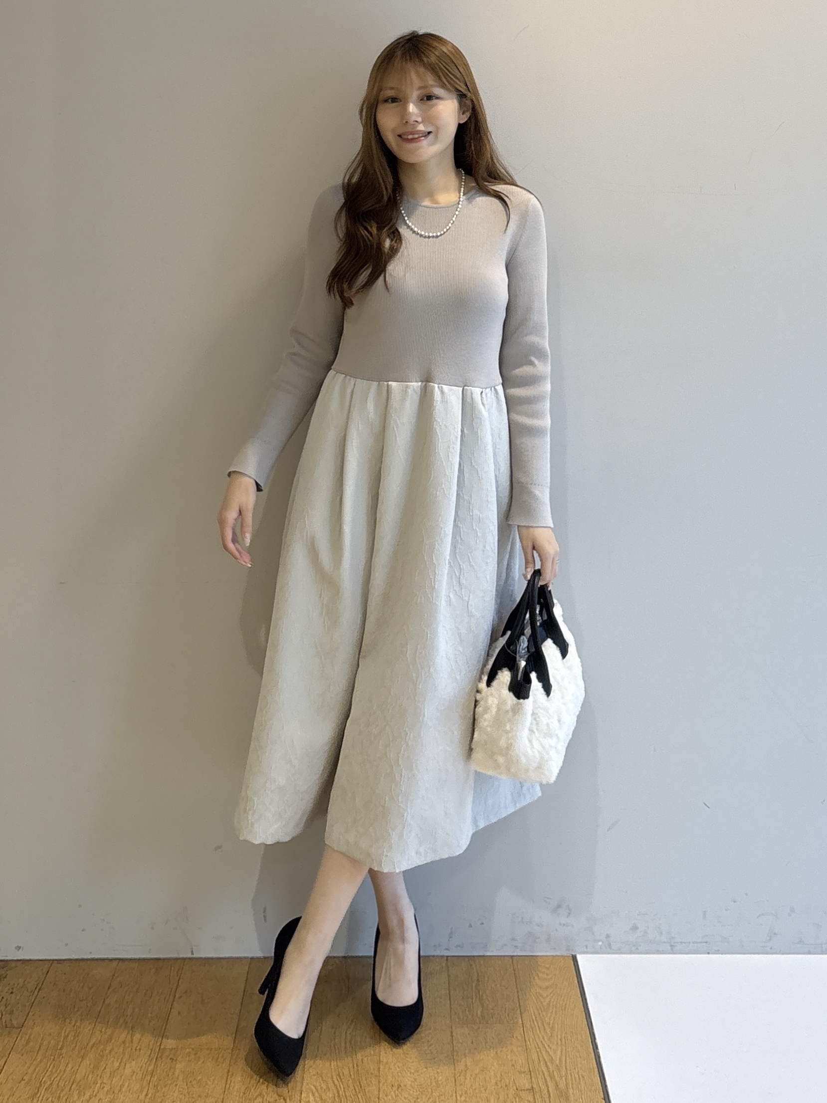 sayaさんの「UNTITLED｜ニットドッキングワンピース」を使ったコーディネート