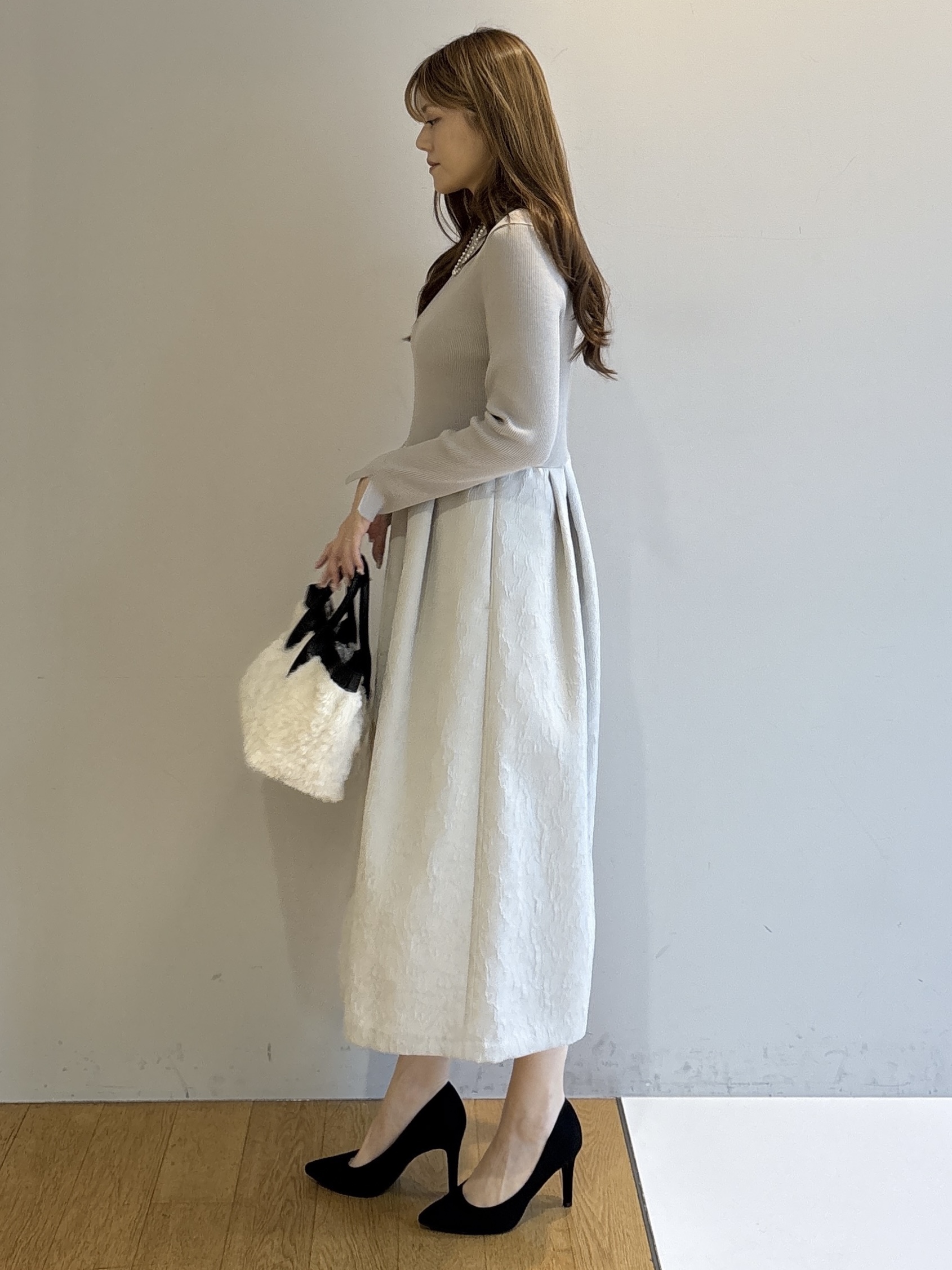 sayaさんの「UNTITLED｜ニットドッキングワンピース」を使ったコーディネート