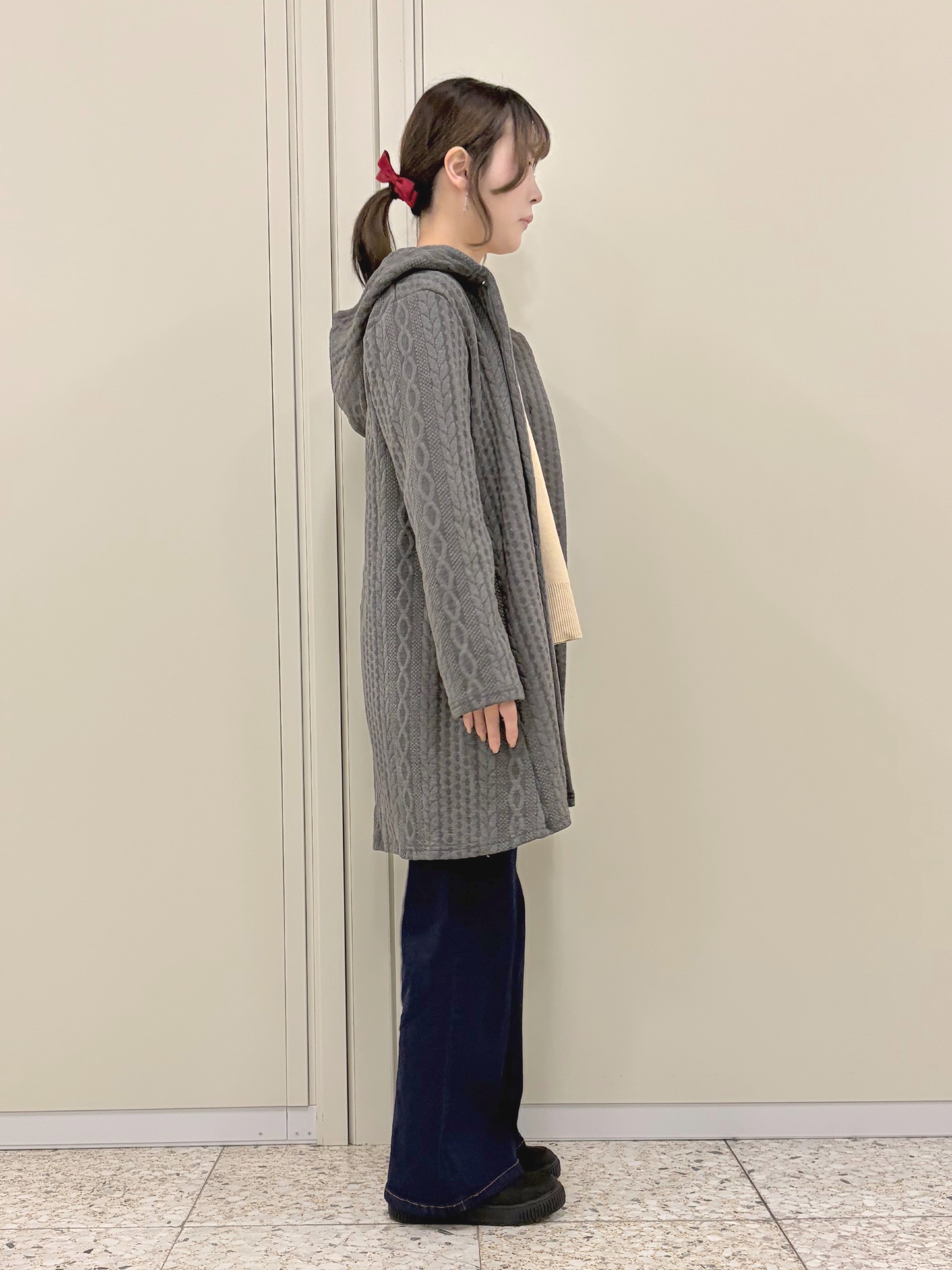 ひよりん⭐️さんの「SHOO･LA･RUE｜【S-LL/ゆるシルエット】体型カバーしながらスマートに魅せる ラインジャカードコーディガン」を使ったコーディネート