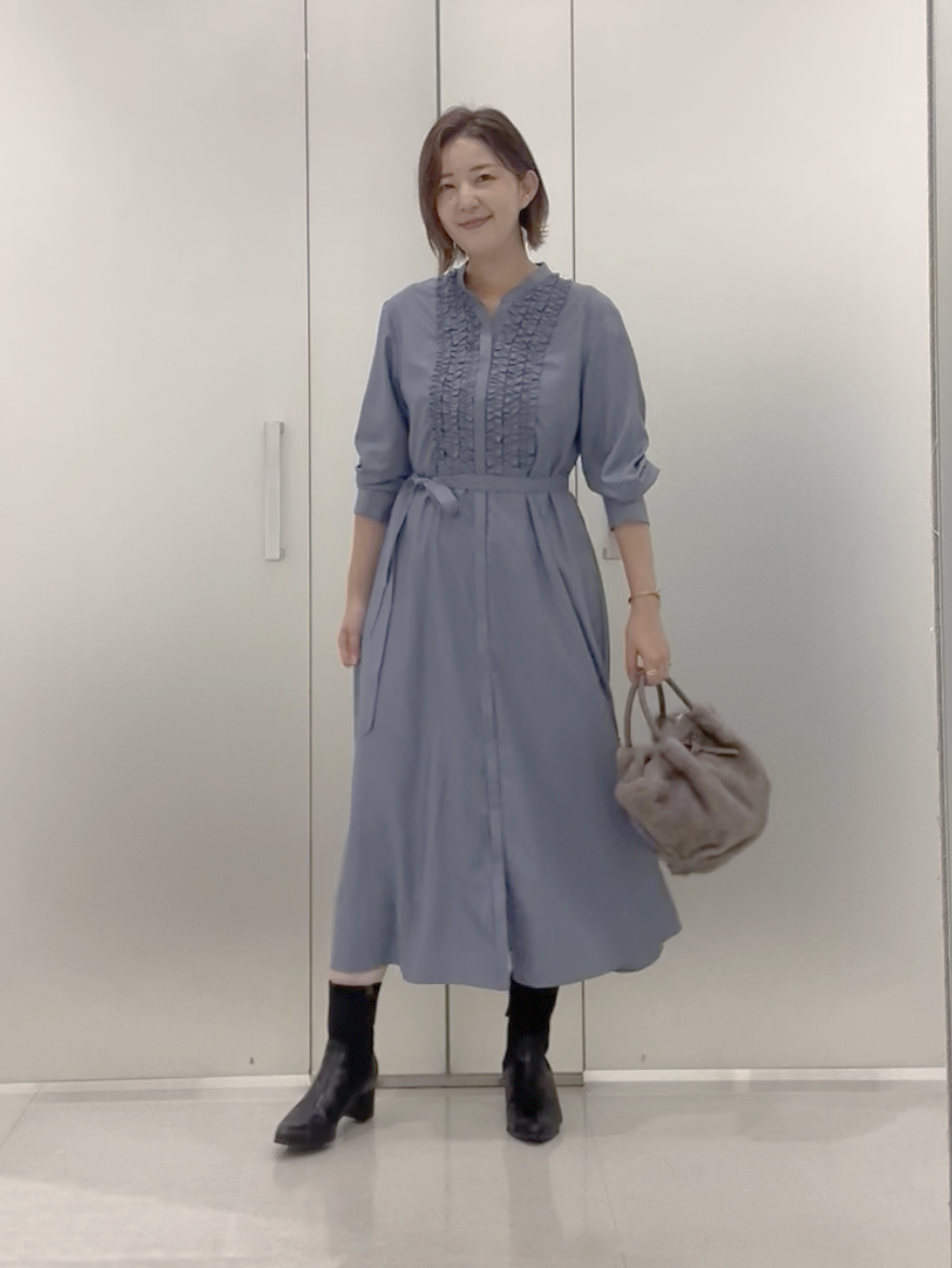 まどかさんの「UNTITLED｜【着映えアイテム】フロントフリルディティールワンピース」を使ったコーディネート