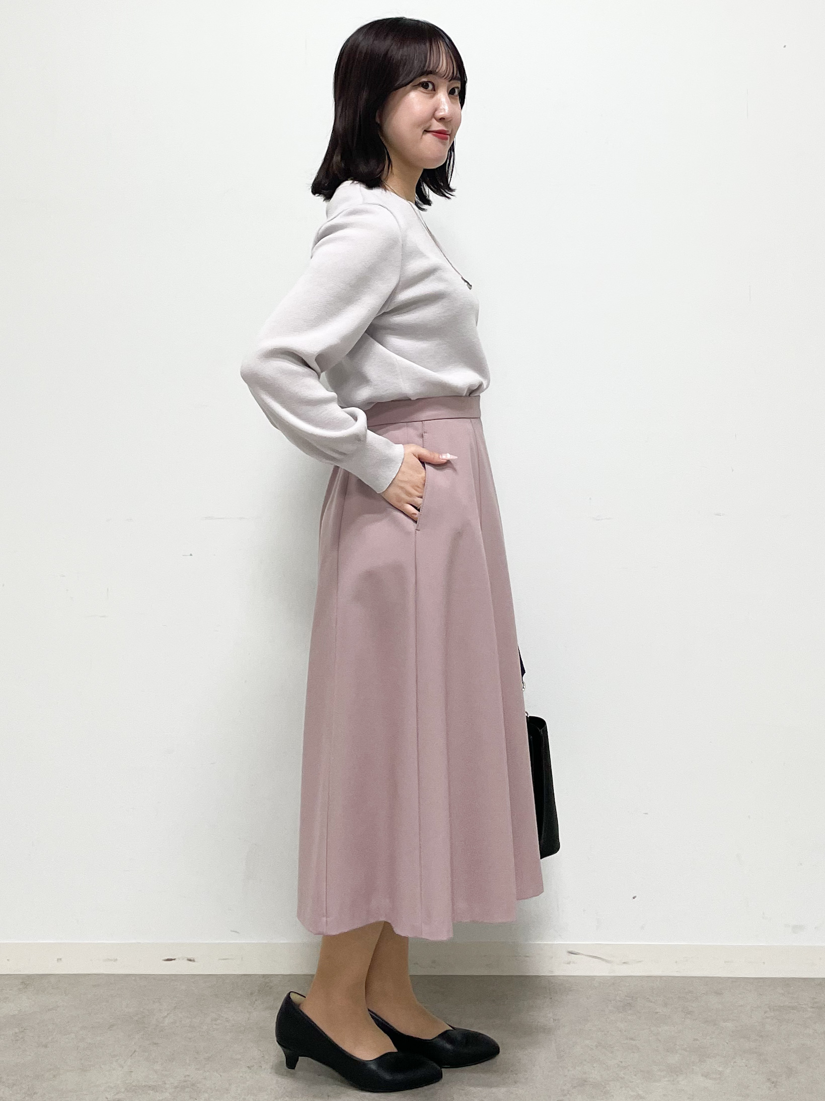 yukariさんの「Reflect｜【マシンウォッシュ】レース風編み柄ニット」を使ったコーディネート