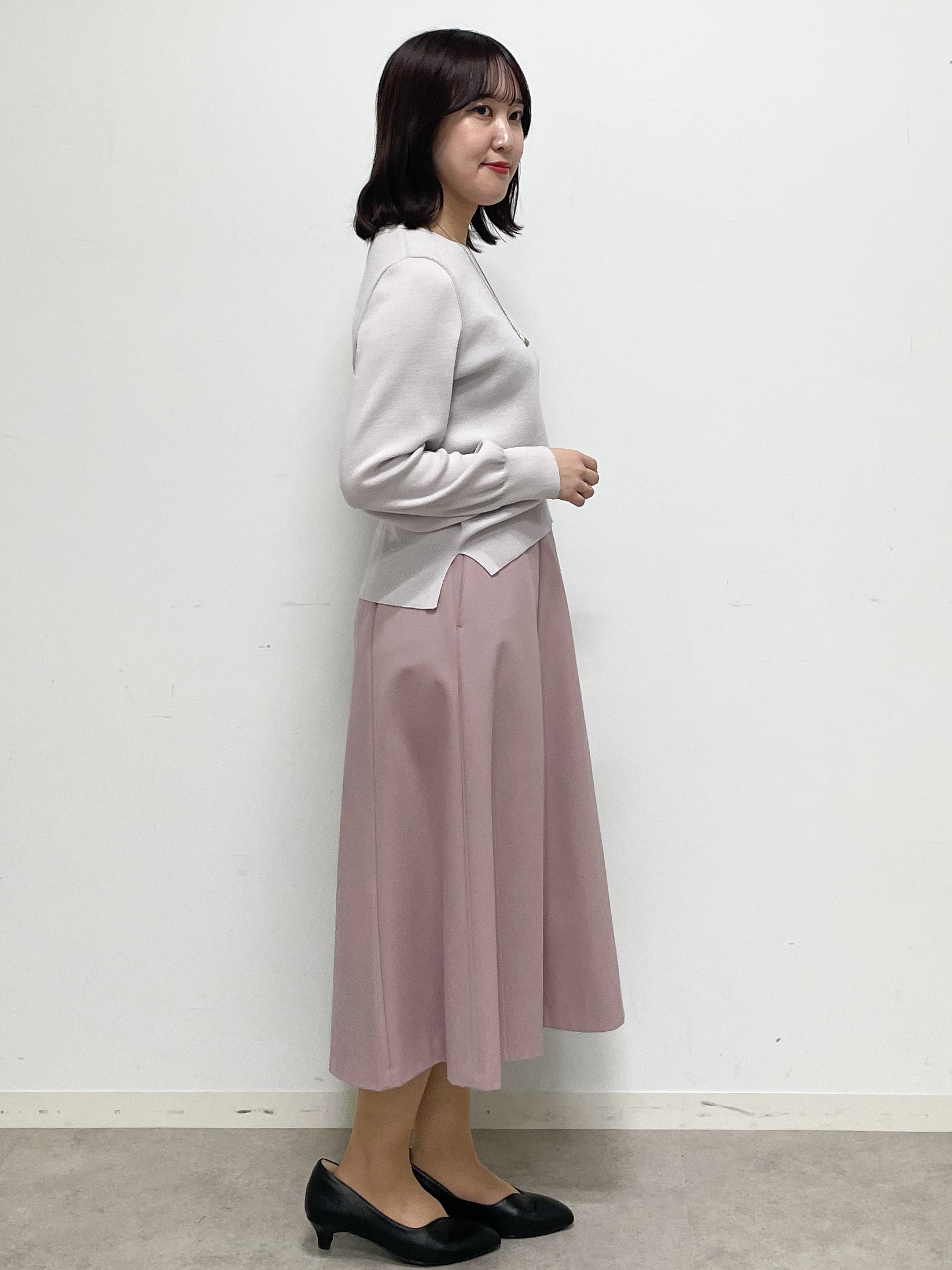 yukariさんの「Reflect｜【マシンウォッシュ】レース風編み柄ニット」を使ったコーディネート