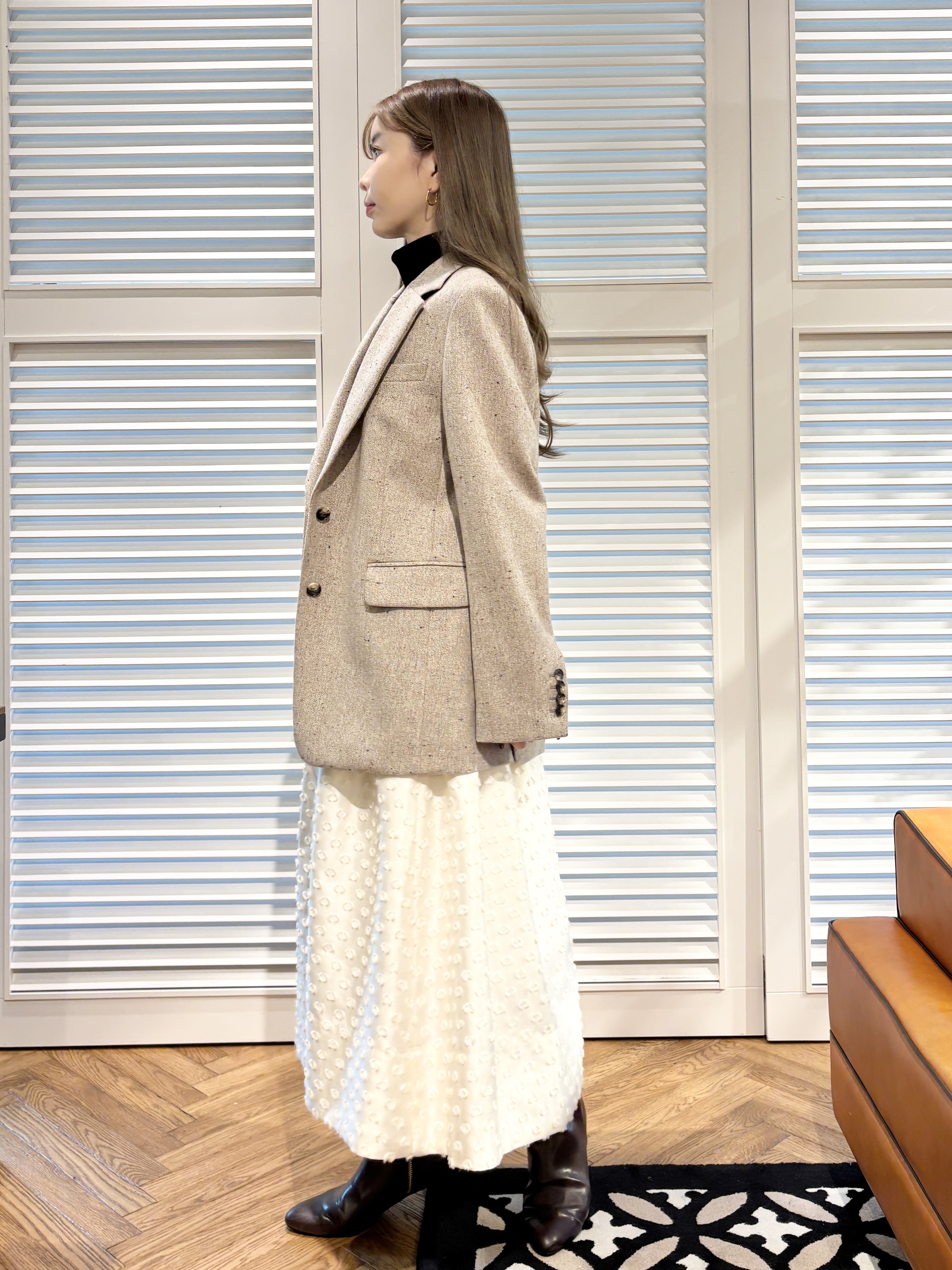 清水夏姫さんの「DRESSTERIOR｜【セットアップ可】ネップツイード ジャケット」を使ったコーディネート