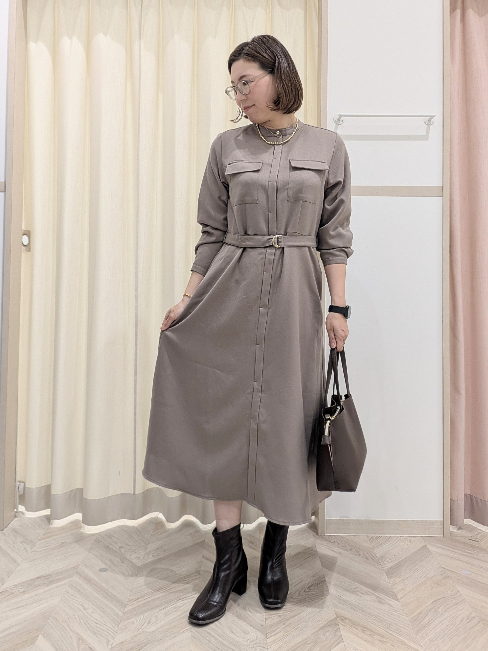 miyuさんの「SHOO･LA･RUE｜【アンサンブル可/S-LL/洗濯機可】配色使いが目を惹く クルーネックニットカーディガン」を使ったコーディネート