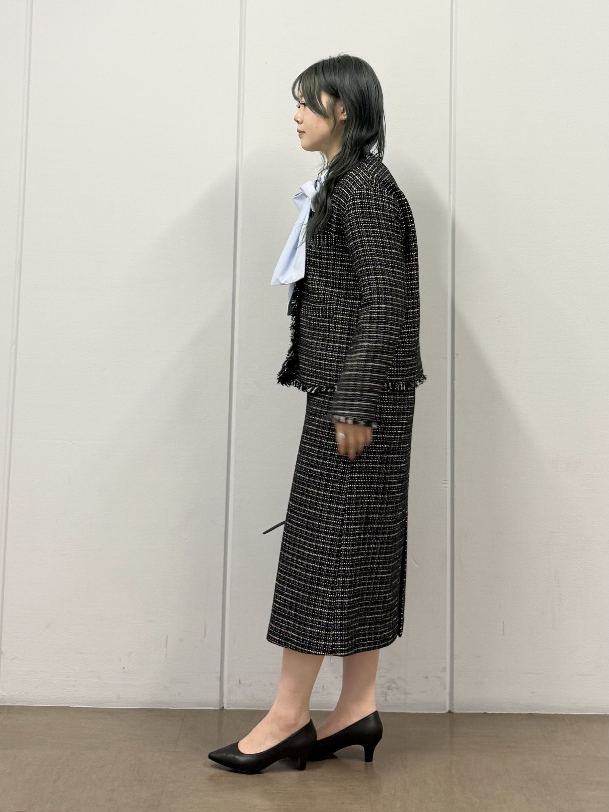 mizukiさんの「INDIVI｜【ストレッチ◎】取外し可ボウタイシャツ」を使ったコーディネート