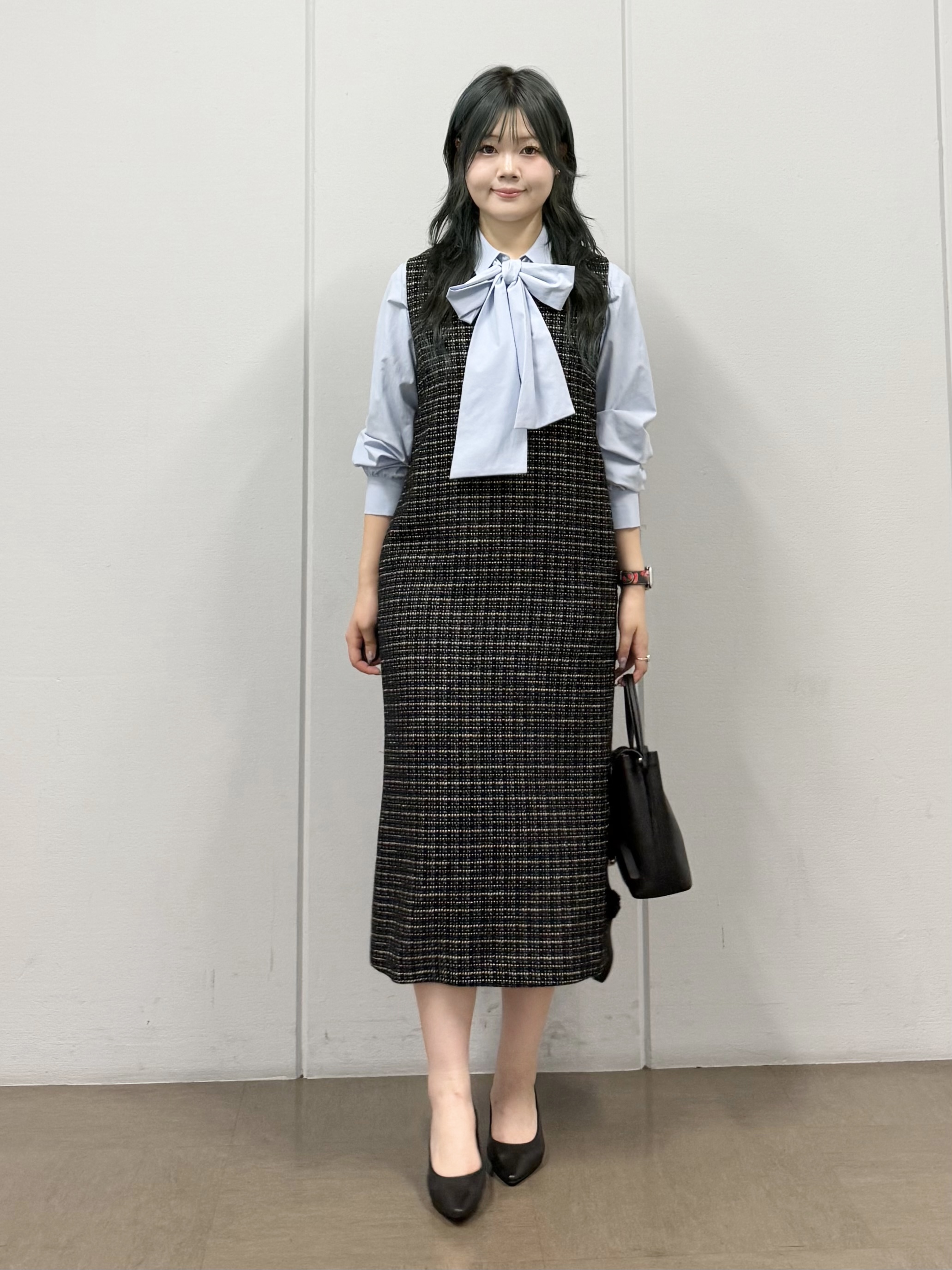 mizukiさんの「INDIVI｜【ストレッチ◎】取外し可ボウタイシャツ」を使ったコーディネート