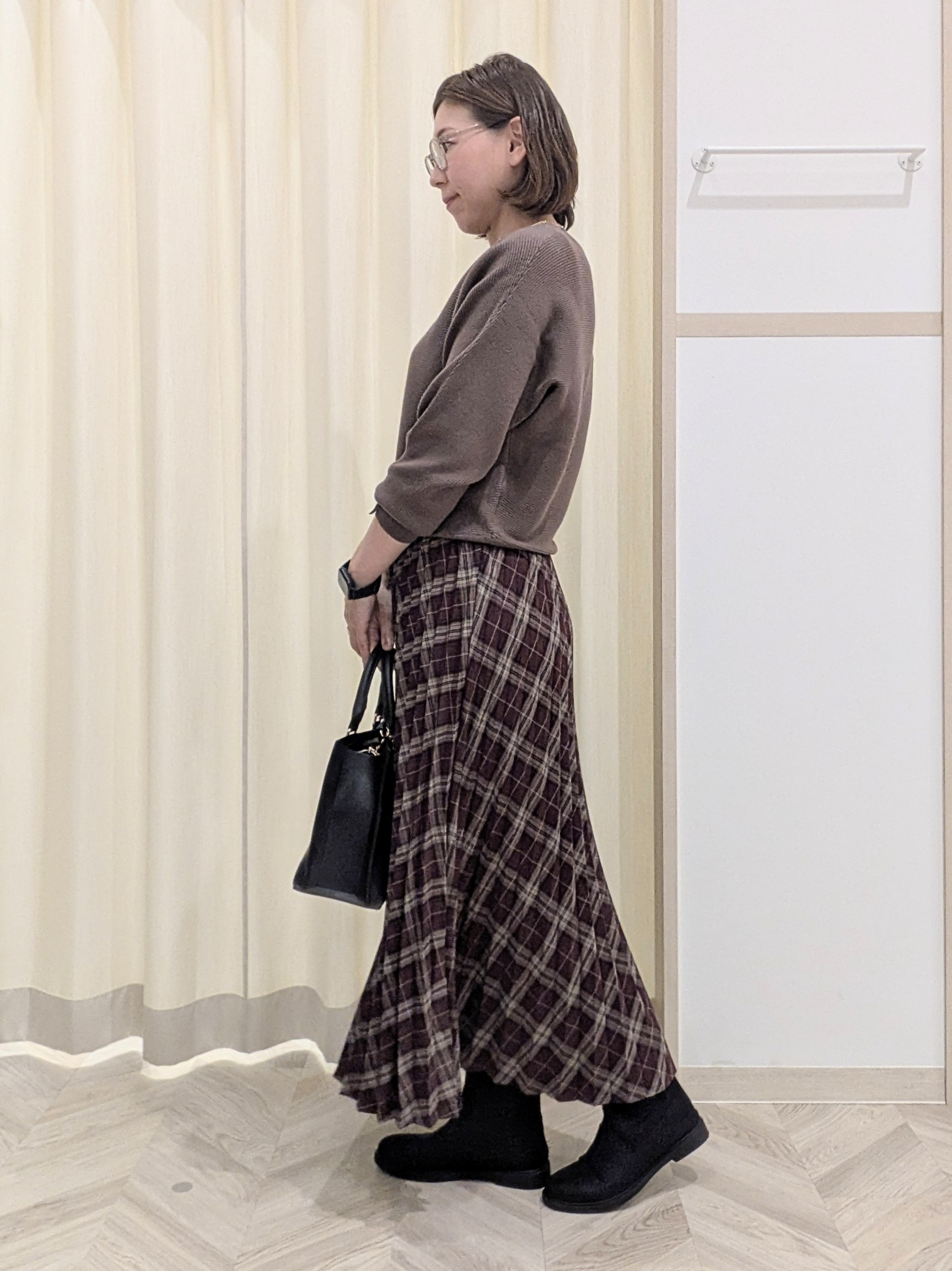 miyuさんの「SHOO･LA･RUE｜【洗濯機可/体型カバー】やわらかリブドルマンニット」を使ったコーディネート