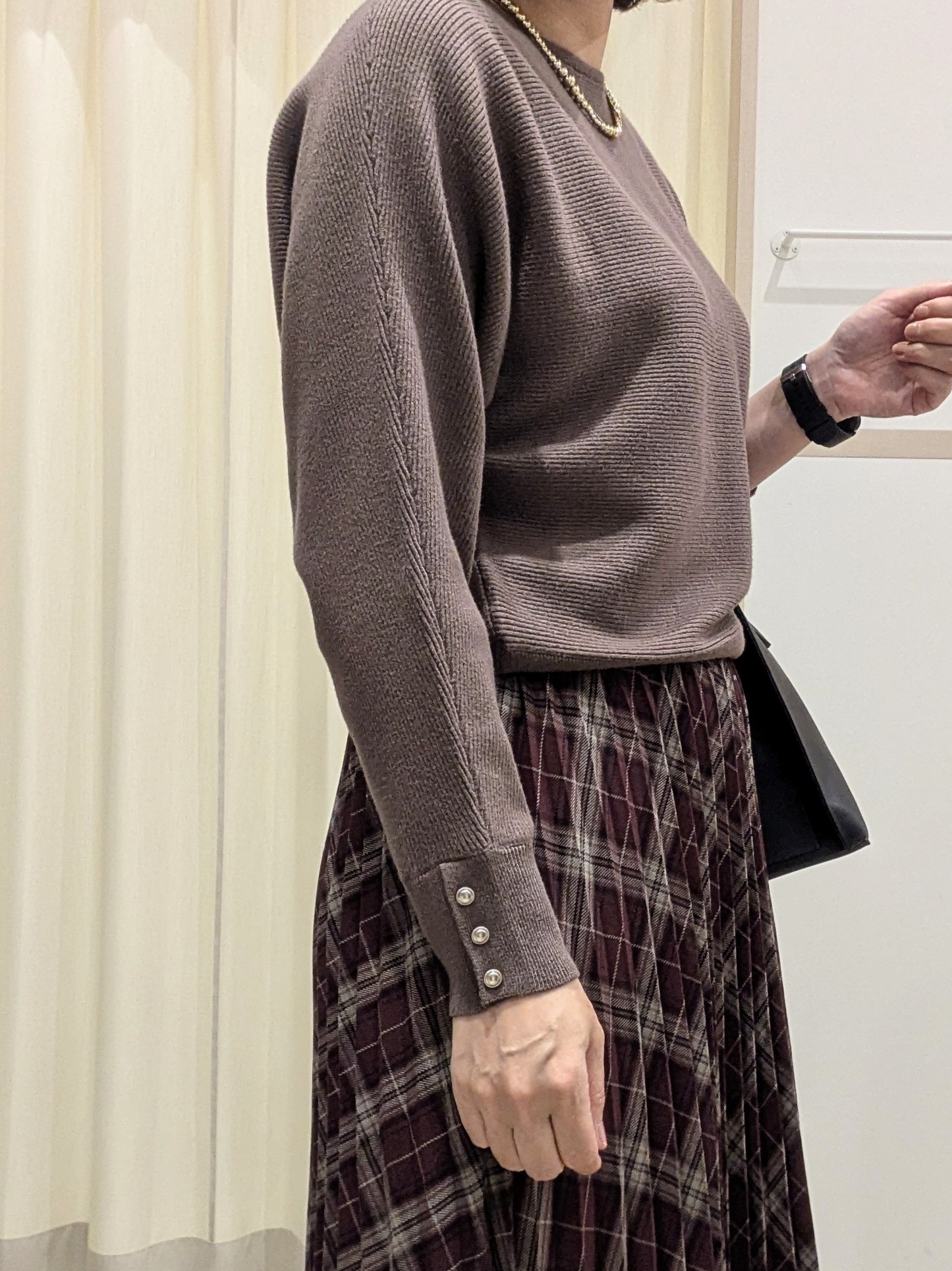 miyuさんの「SHOO･LA･RUE｜【洗濯機可/体型カバー】やわらかリブドルマンニット」を使ったコーディネート