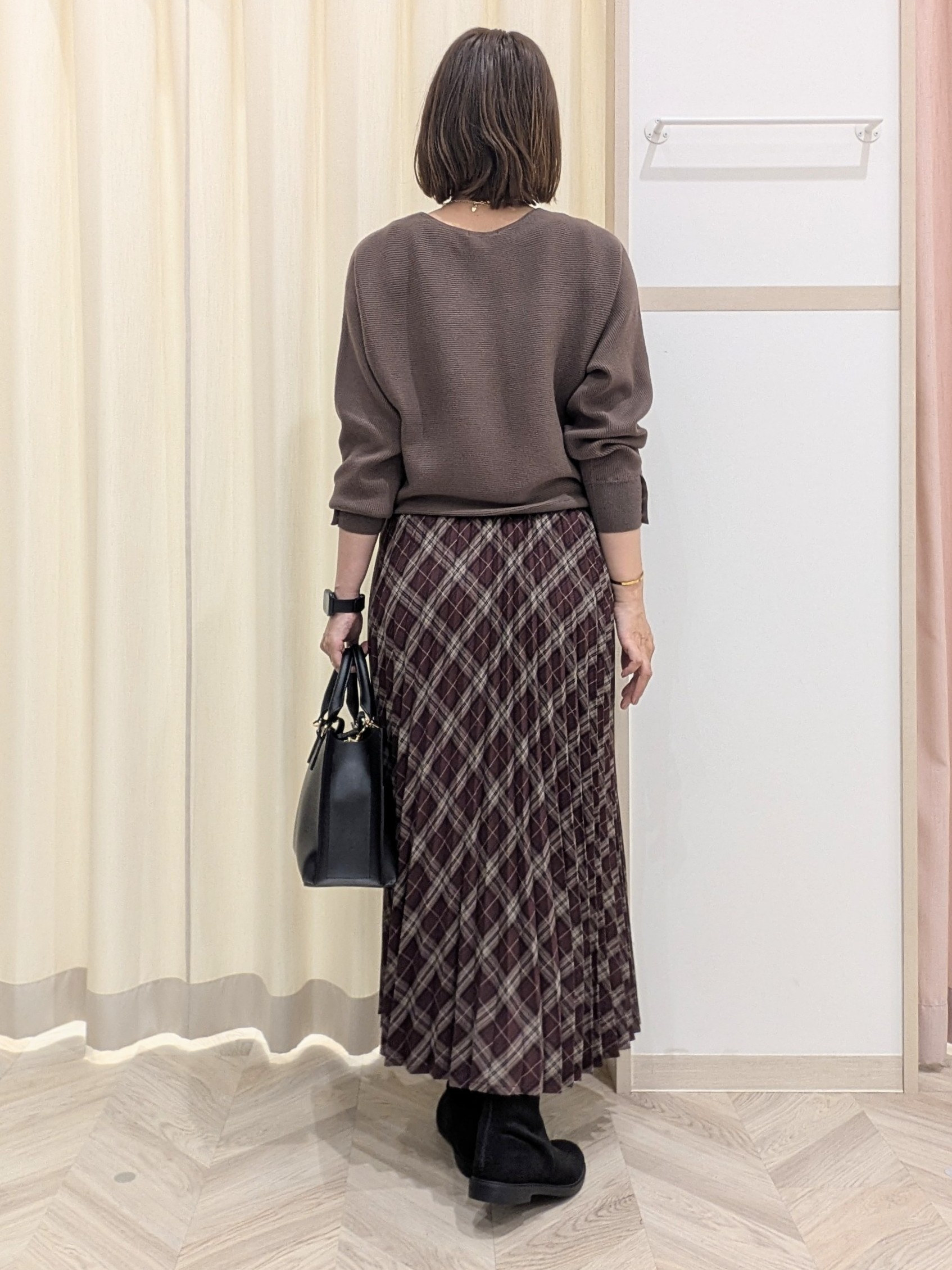 miyuさんの「SHOO･LA･RUE｜【洗濯機可/体型カバー】やわらかリブドルマンニット」を使ったコーディネート