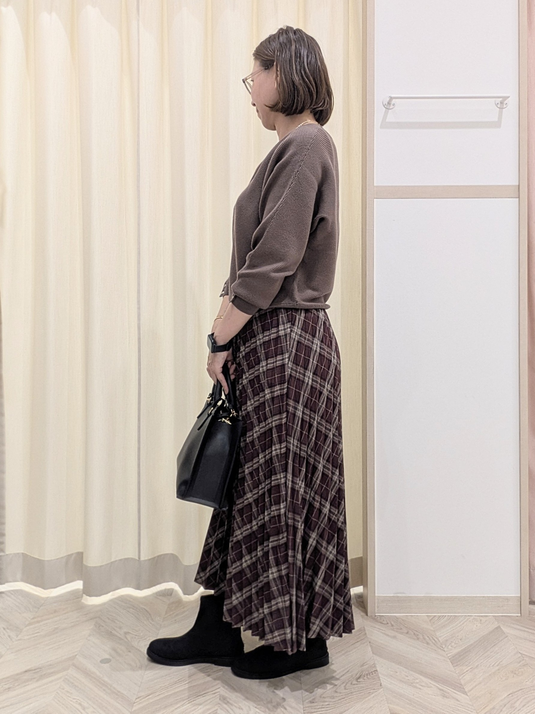 miyuさんの「SHOO･LA･RUE｜【洗濯機可/体型カバー】やわらかリブドルマンニット」を使ったコーディネート