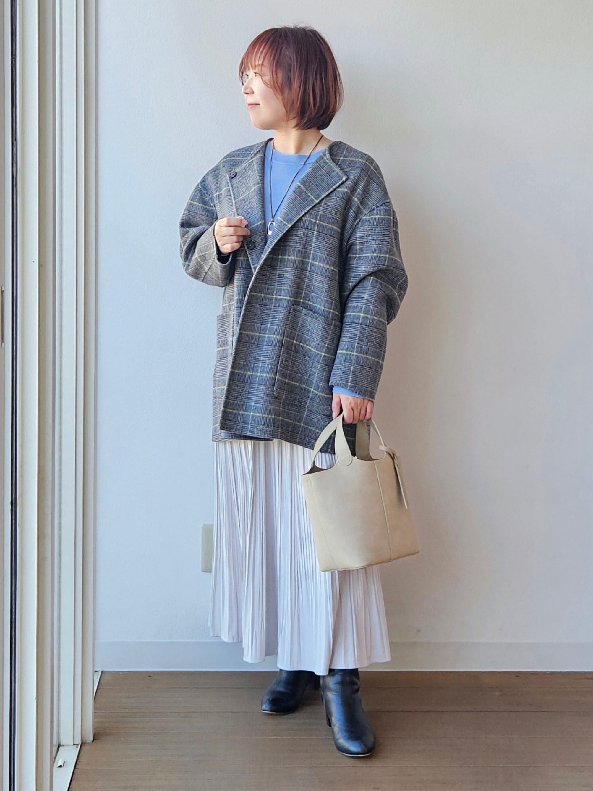 やじまさんの「UNTITLED｜【マフラー付き/ゆったり】リバーコート」を使ったコーディネート