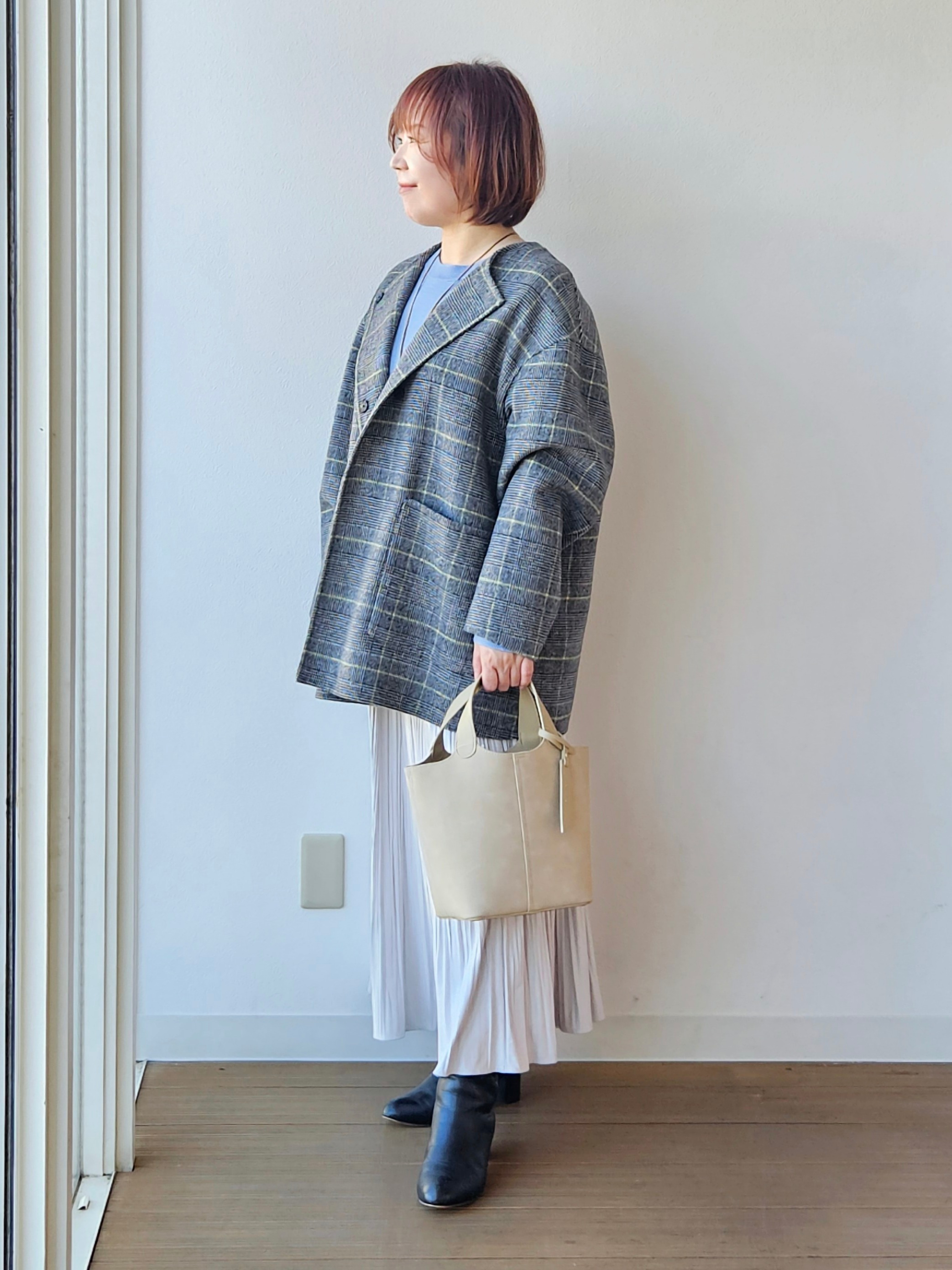 やじまさんの「UNTITLED｜【マフラー付き/ゆったり】リバーコート」を使ったコーディネート