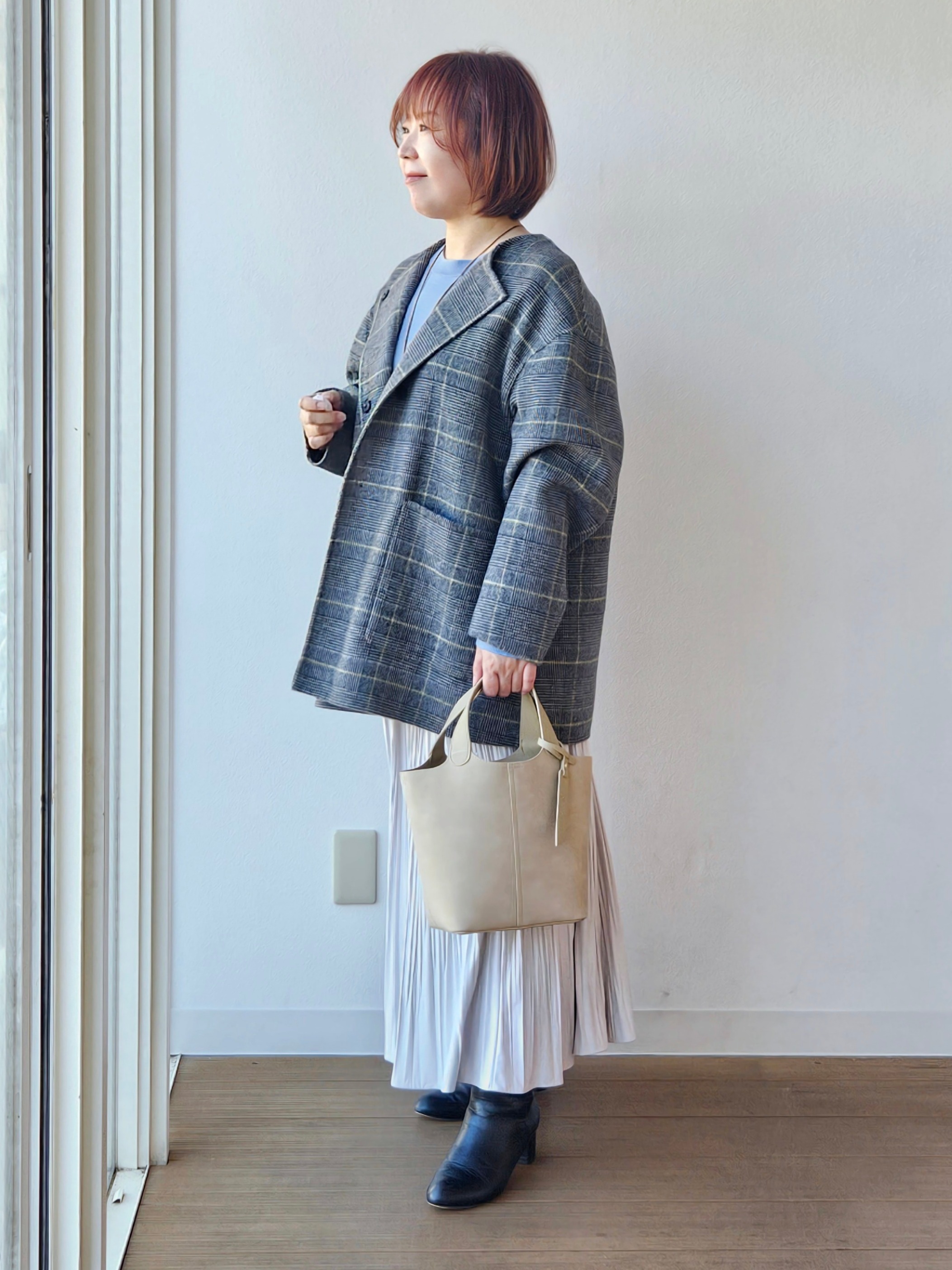 やじまさんの「UNTITLED｜【マフラー付き/ゆったり】リバーコート」を使ったコーディネート