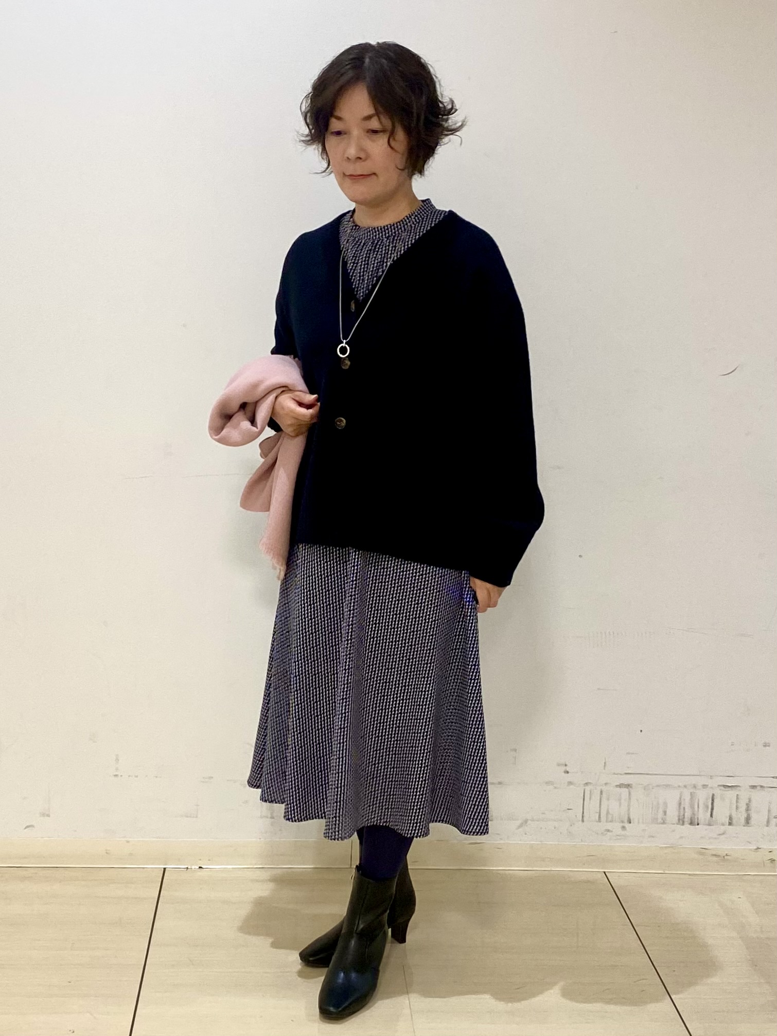 oharaさんの「Reflect｜【SS-4Lサイズ／通勤】変形ドット柄プリントワンピース」を使ったコーディネート