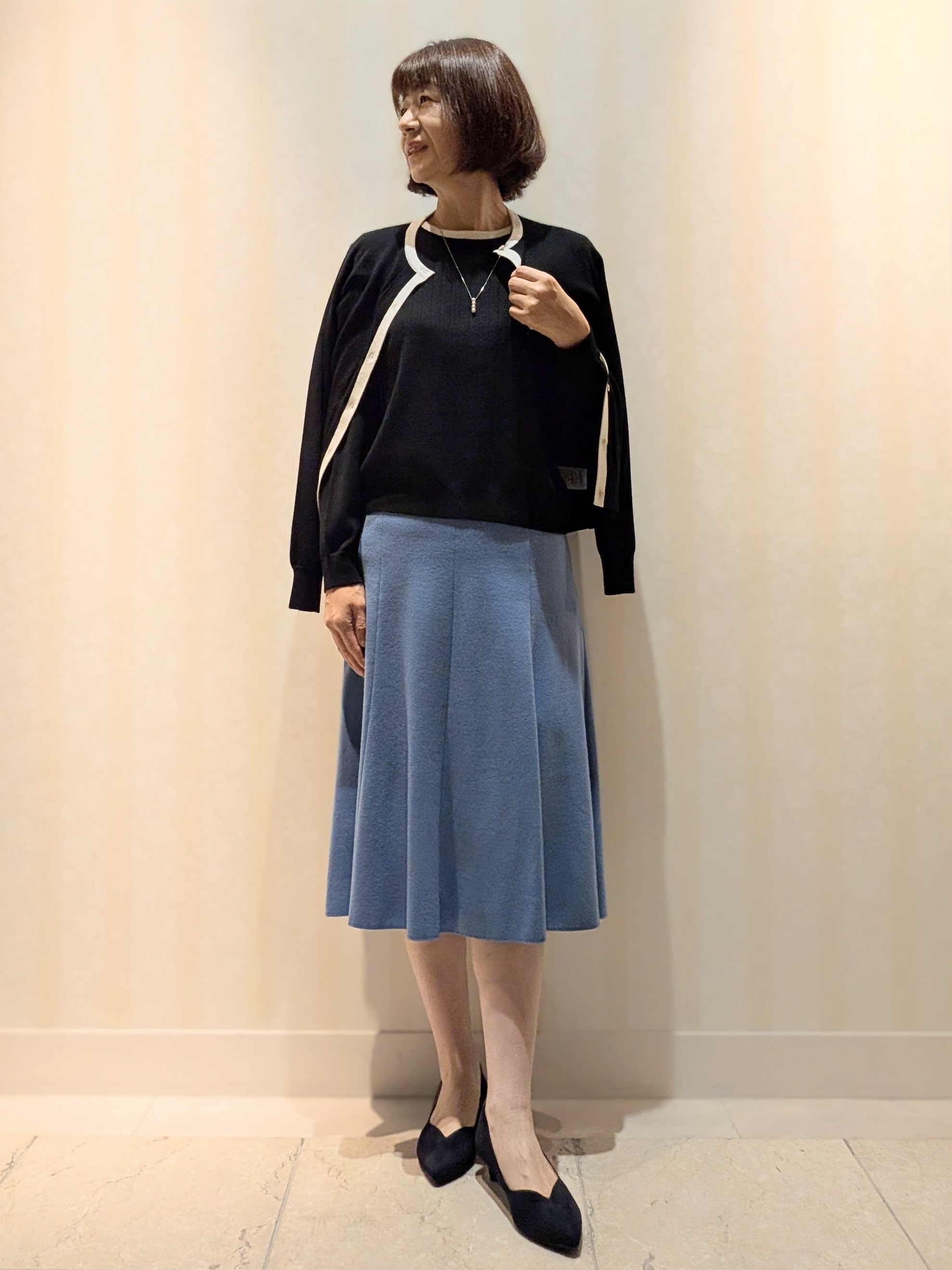 Ariさんの「Reflect｜【手洗い／アンサンブル可】フェミニンカーディガン」を使ったコーディネート