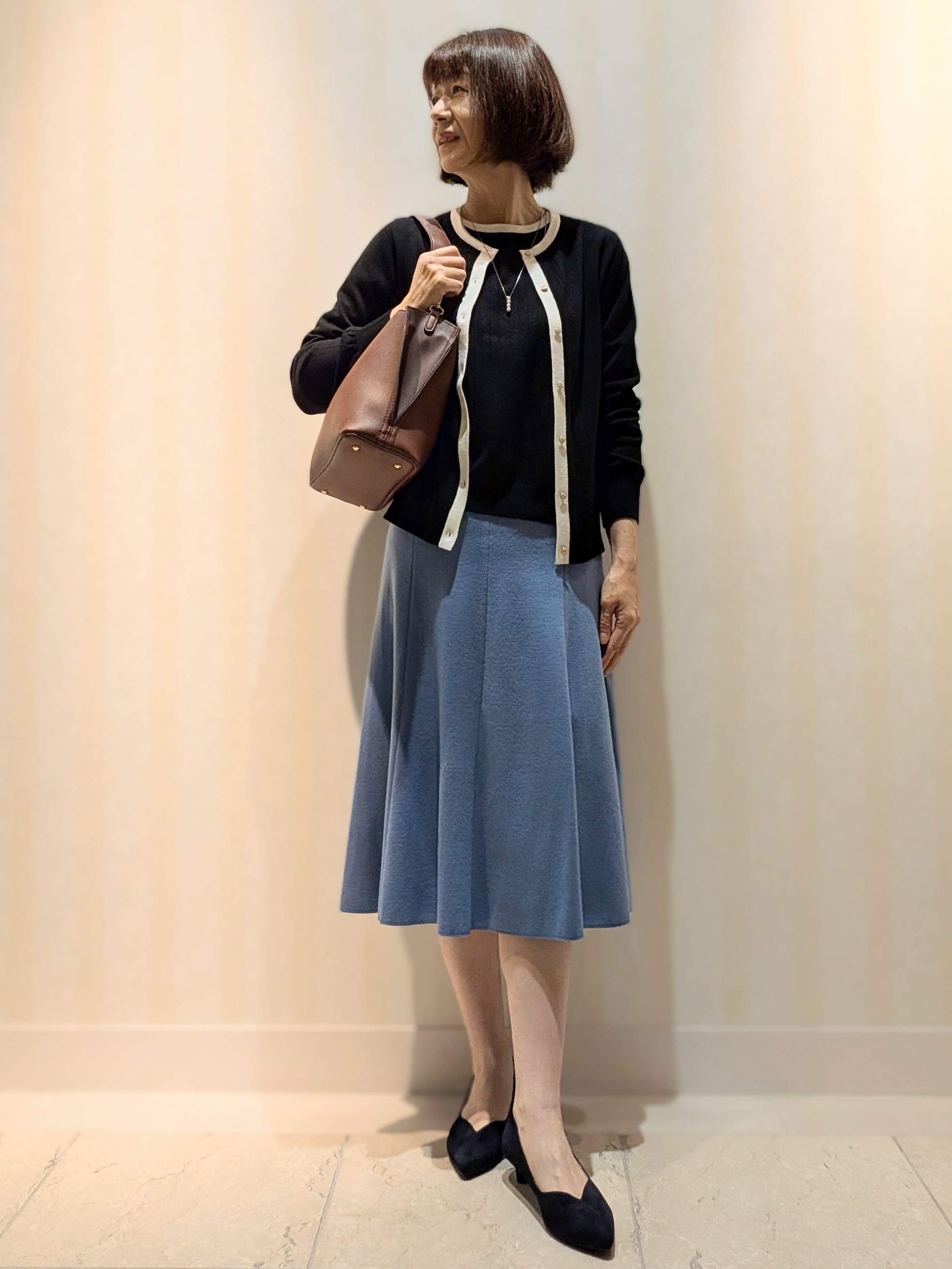 Ariさんの「Reflect｜【手洗い／アンサンブル可】フェミニンカーディガン」を使ったコーディネート
