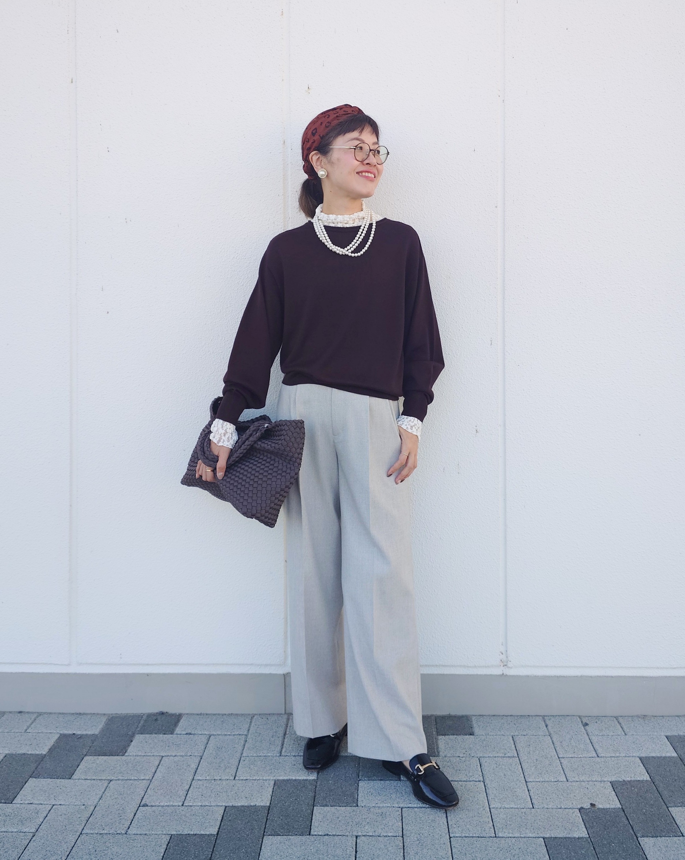 MUTSUKOさんの「UNTITLED｜【店頭人気！/品よくゆったり】ボリュームスリーブニットプルオーバー」を使ったコーディネート
