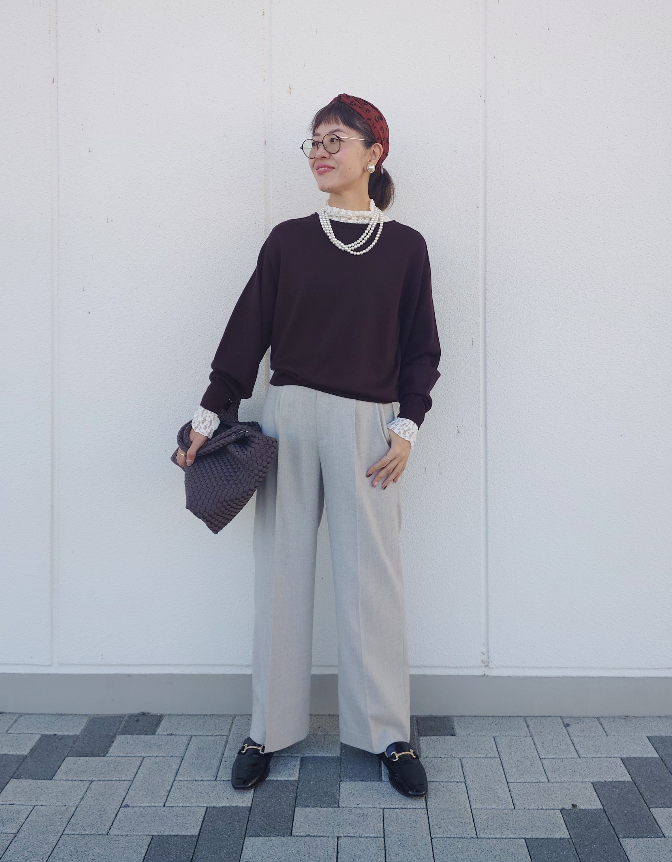 MUTSUKOさんの「UNTITLED｜【店頭人気！/品よくゆったり】ボリュームスリーブニットプルオーバー」を使ったコーディネート