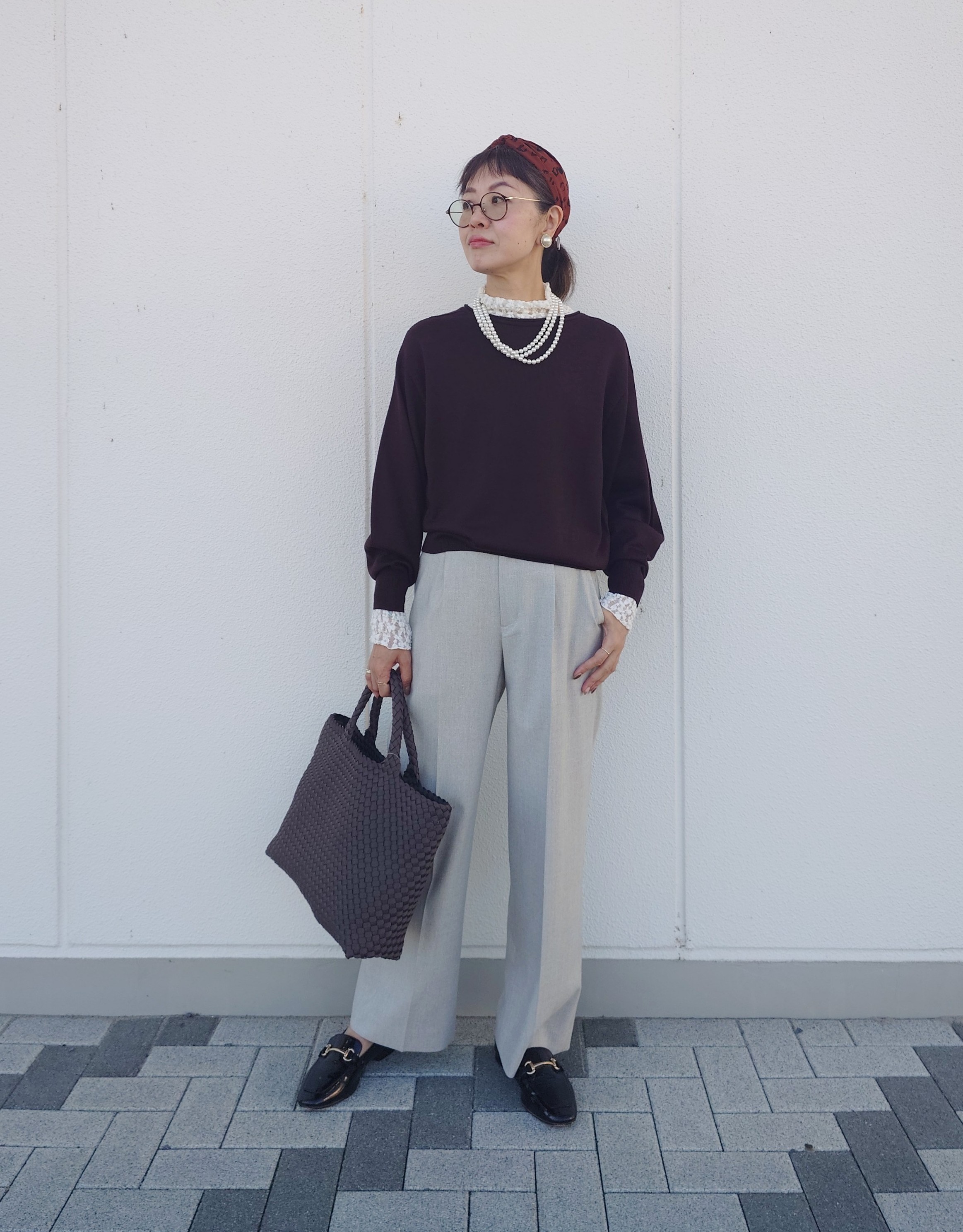MUTSUKOさんの「UNTITLED｜【店頭人気！/品よくゆったり】ボリュームスリーブニットプルオーバー」を使ったコーディネート
