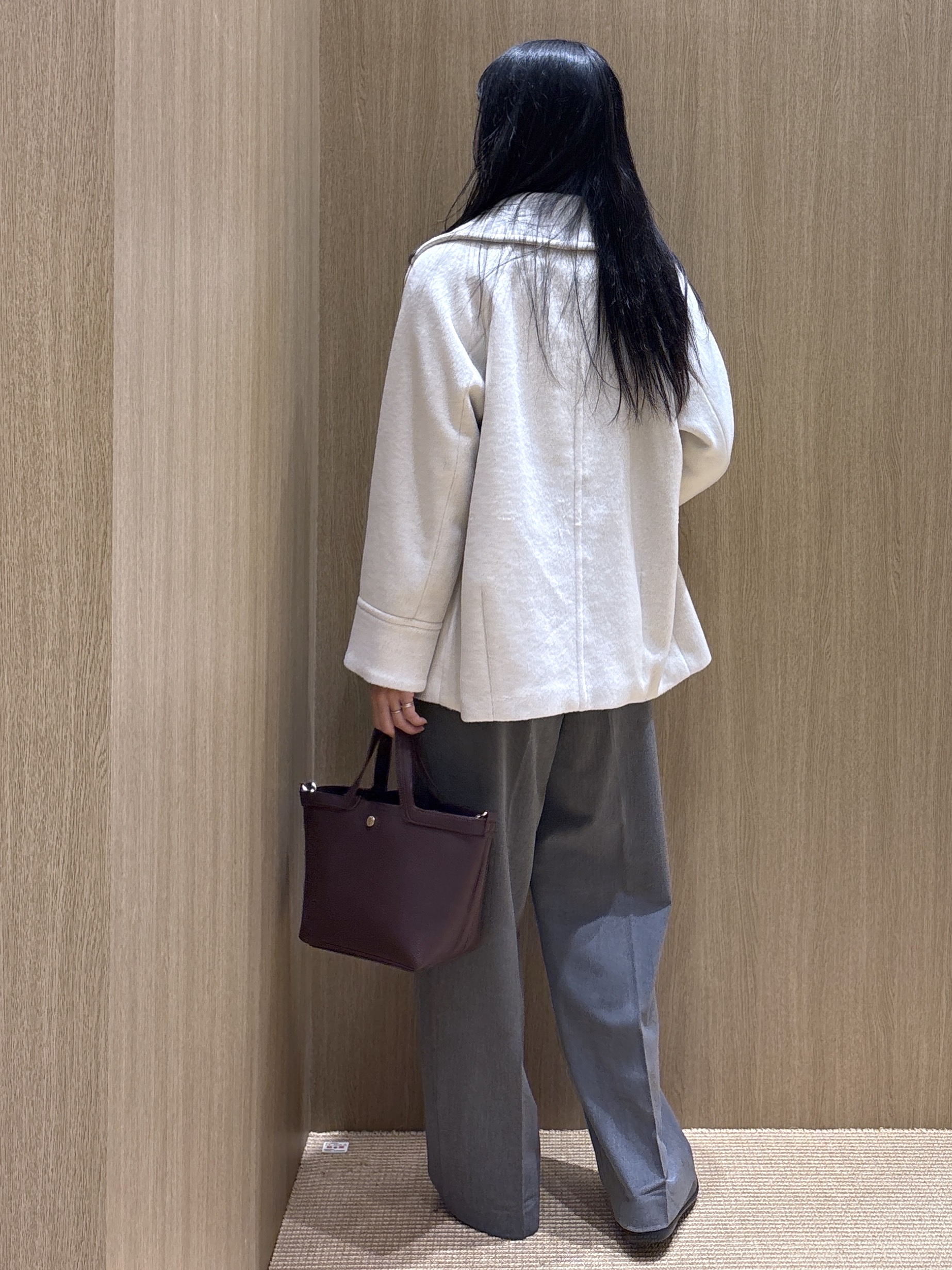 sachikoさんの「OPAQUE.CLIP｜カシミヤブレンドウール ミドルピーコート」を使ったコーディネート