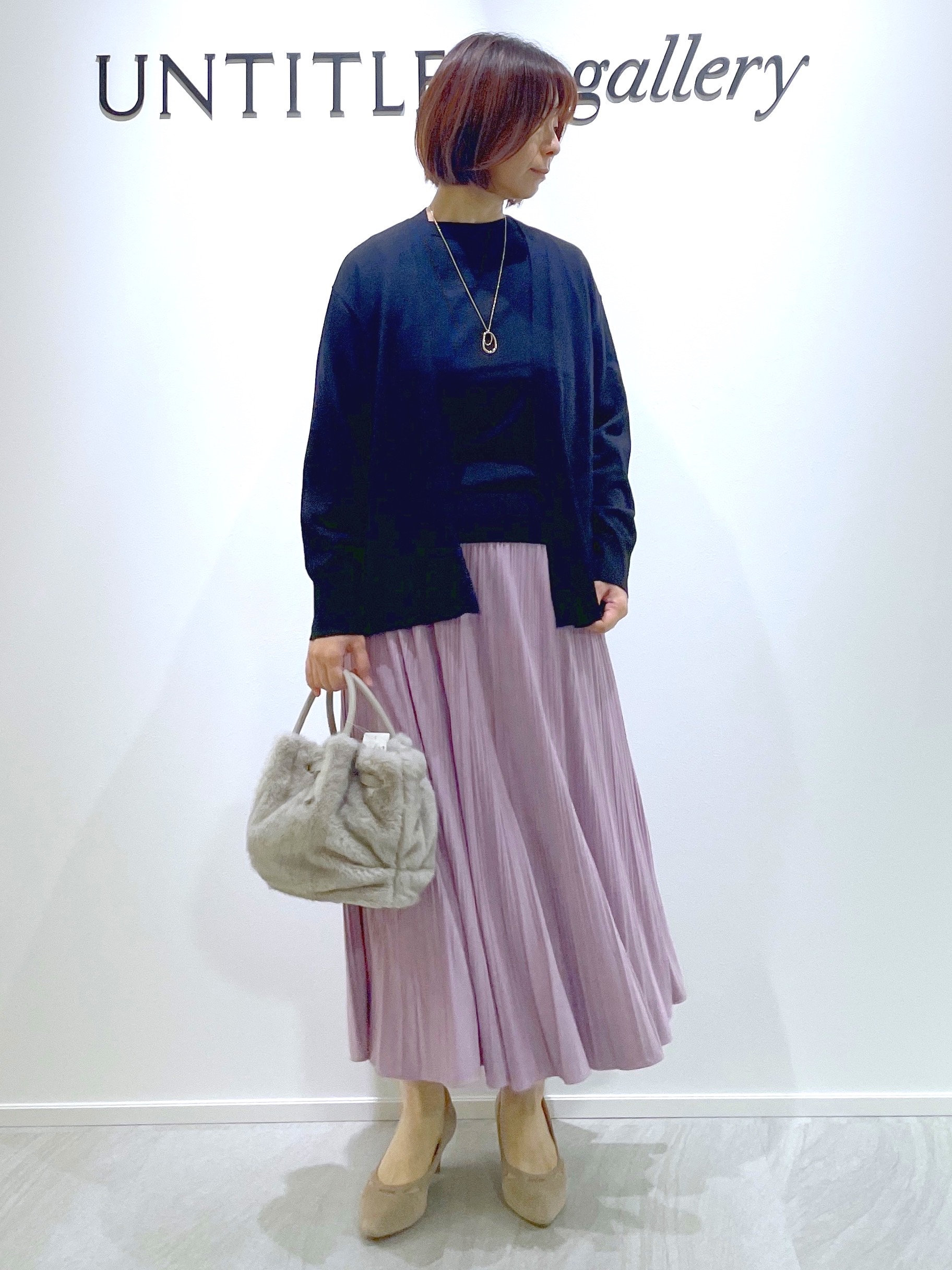 hanaさんの「UNTITLED｜【アンサンブル可/秋羽織り/通勤】シルクウールカシミヤカーディガン」を使ったコーディネート