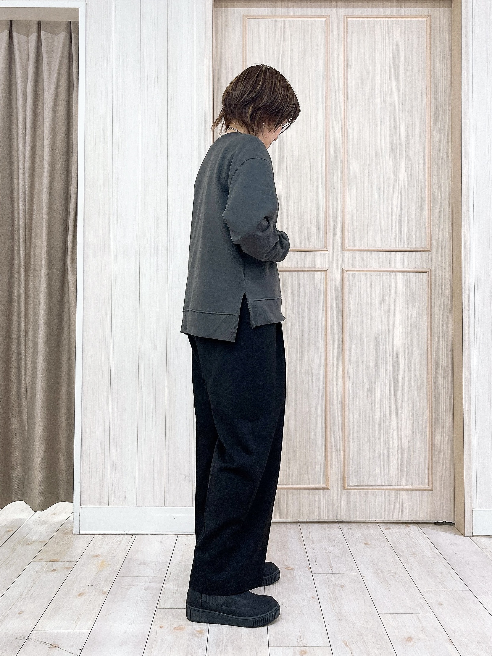 kaneさんの「SHOO･LA･RUE｜【S-LL】フード付き ブークレ調チェックコート」を使ったコーディネート