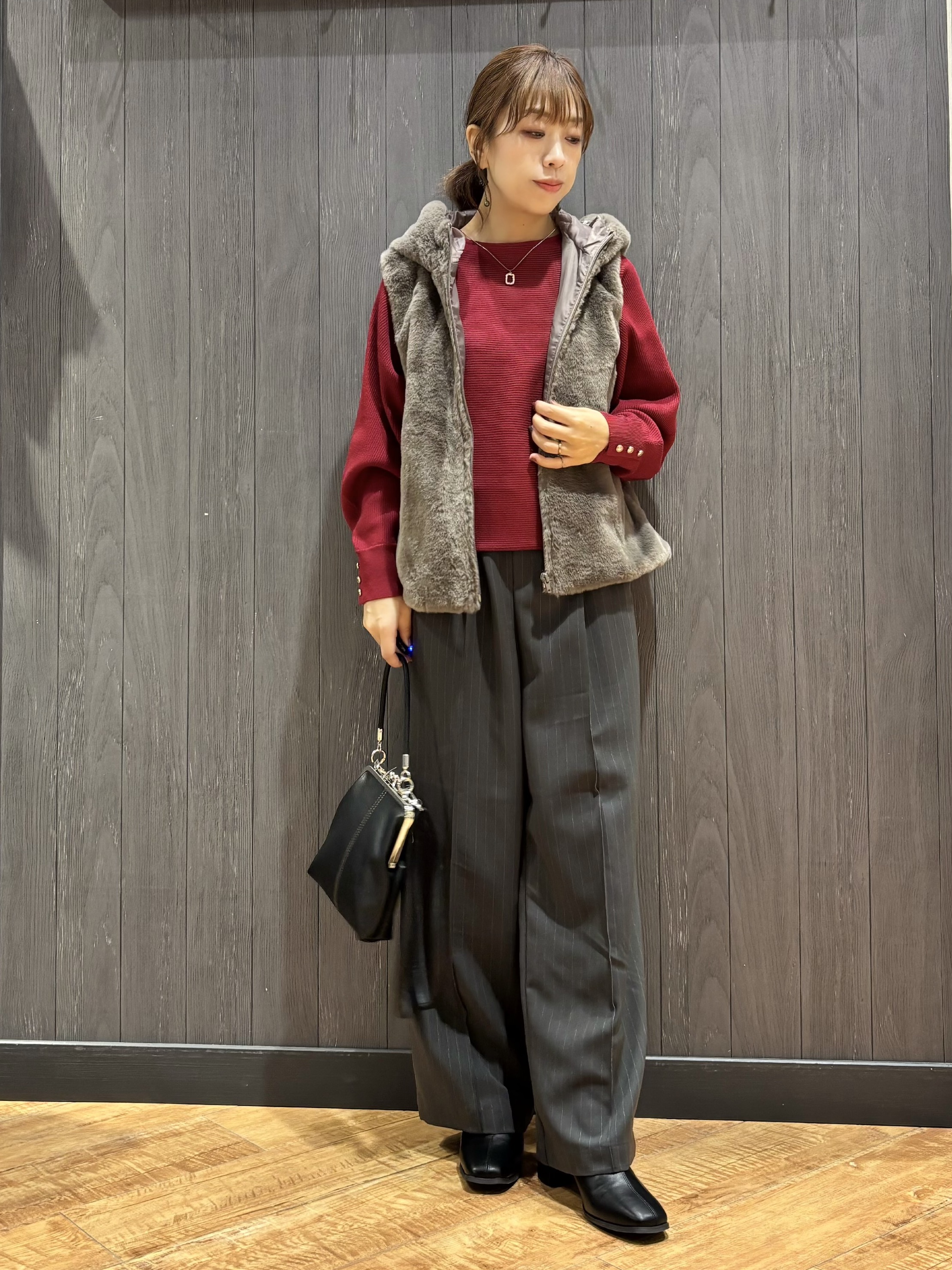 meiさんの「SHOO･LA･RUE｜【洗濯機可/撥水/マルチWAY】ファーライナー付き 毎日欲張りマンパ」を使ったコーディネート