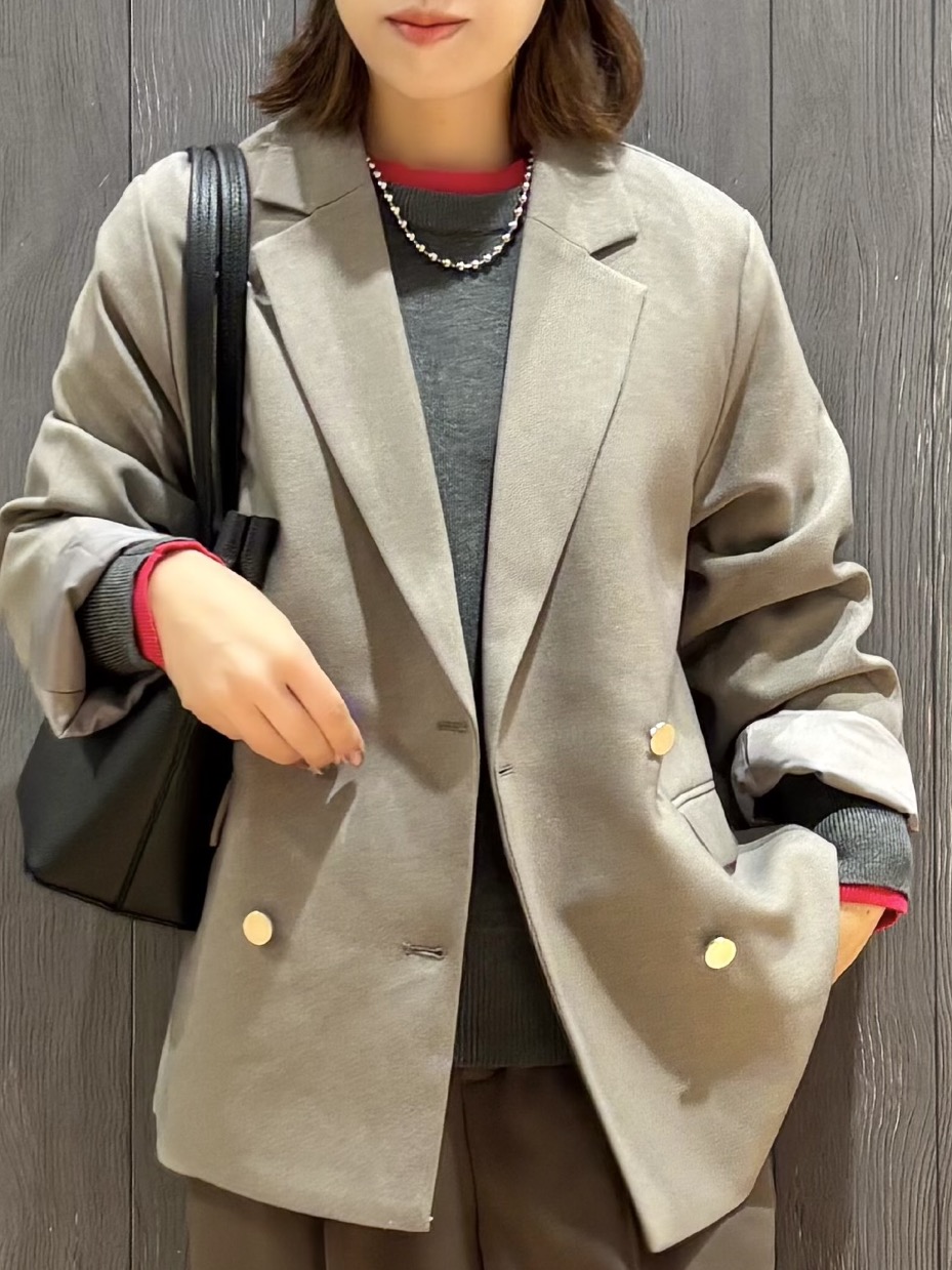 meiさんの「SHOO･LA･RUE｜【セットアップ可/洗濯後しわになりにくい】ウールフィール ダブルジャケット」を使ったコーディネート