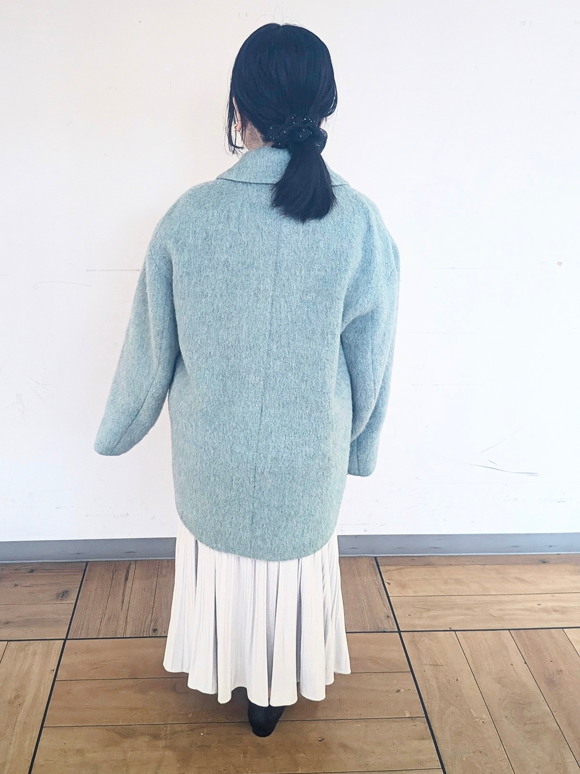 Mizukiさんの「UNTITLED｜シャギーダブルコート」を使ったコーディネート