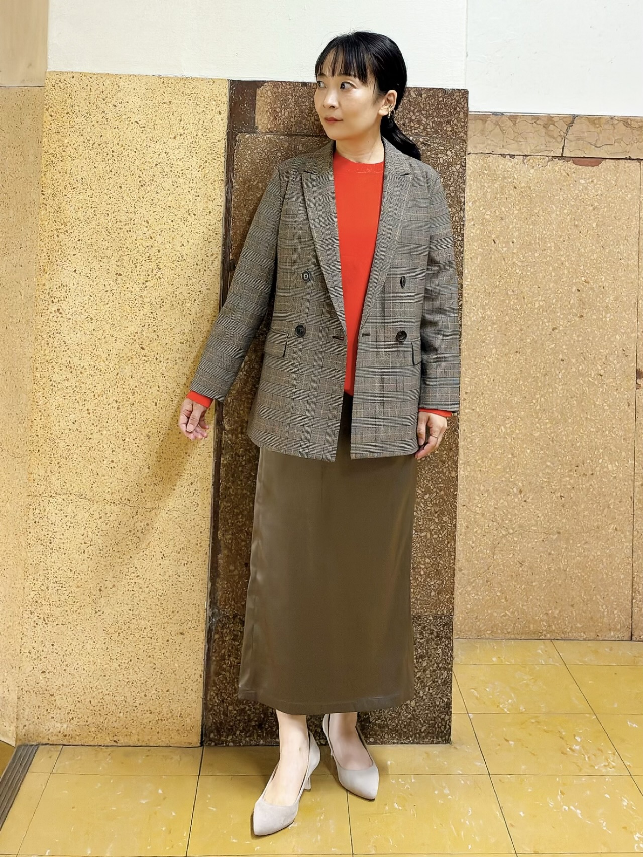 hattoriさんの「INDIVI｜【洗濯機OK／ストレッチ◎】秋はじめのダブルジャケット」を使ったコーディネート
