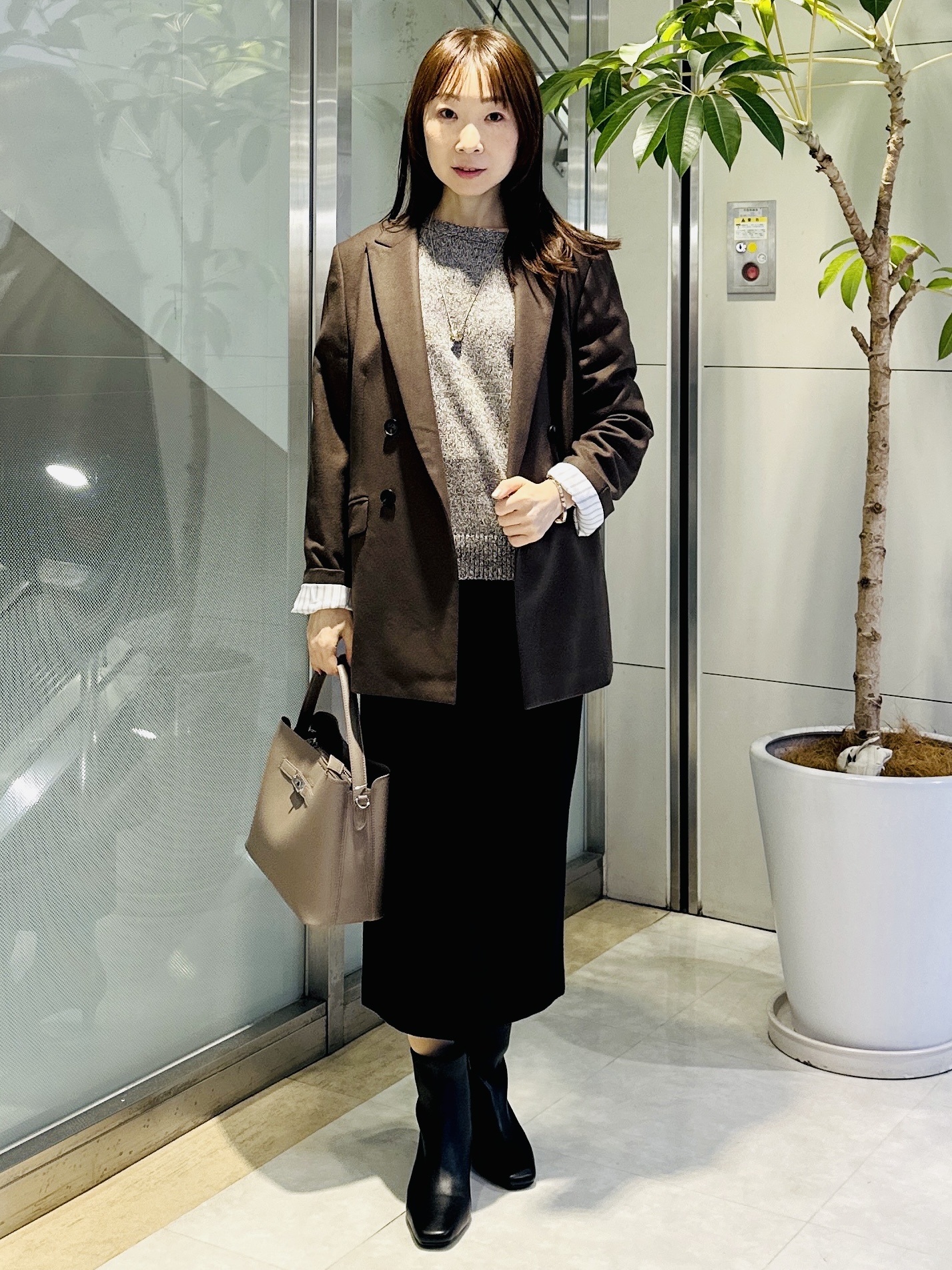 Miwaさんの「UNTITLED｜【セットアップ可/ライトアウター/仕事着スーツ】ウールダブルジャケット」を使ったコーディネート