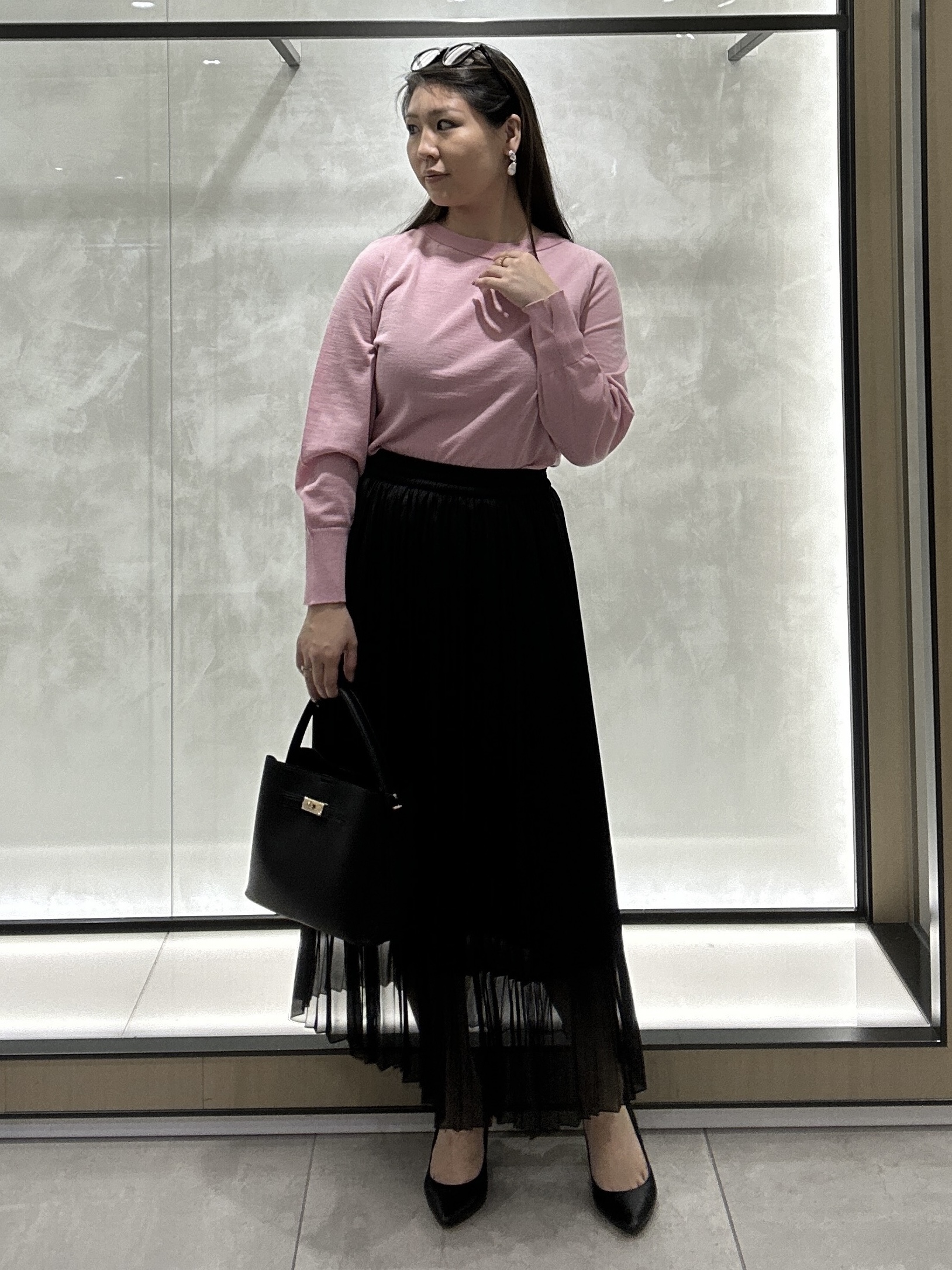 YURIさんの「UNTITLED｜ツィードライクジャカードダブルコート」を使ったコーディネート
