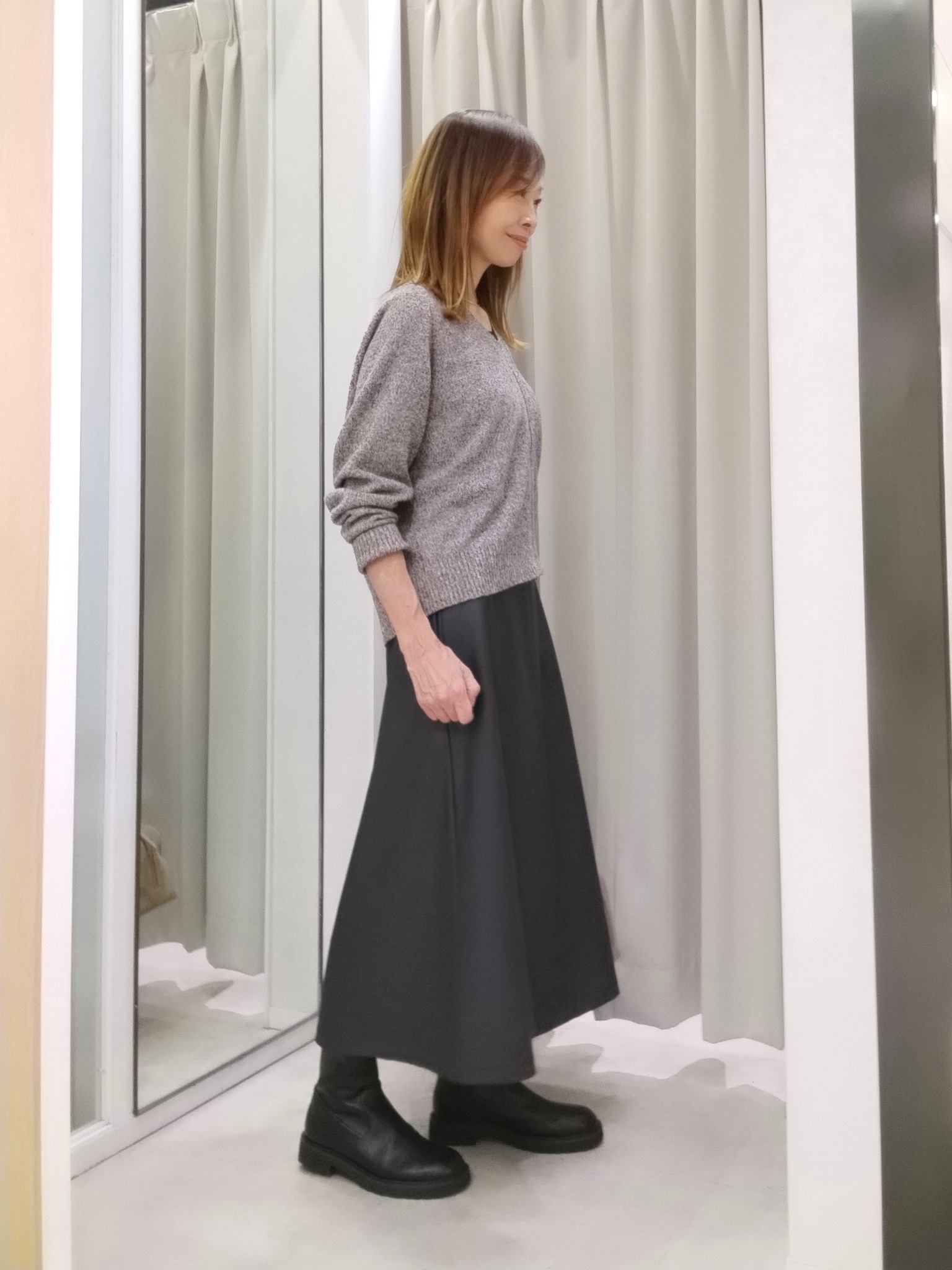 もりさんの「UNTITLED｜【店頭人気！】杢調ジップカーディガン」を使ったコーディネート