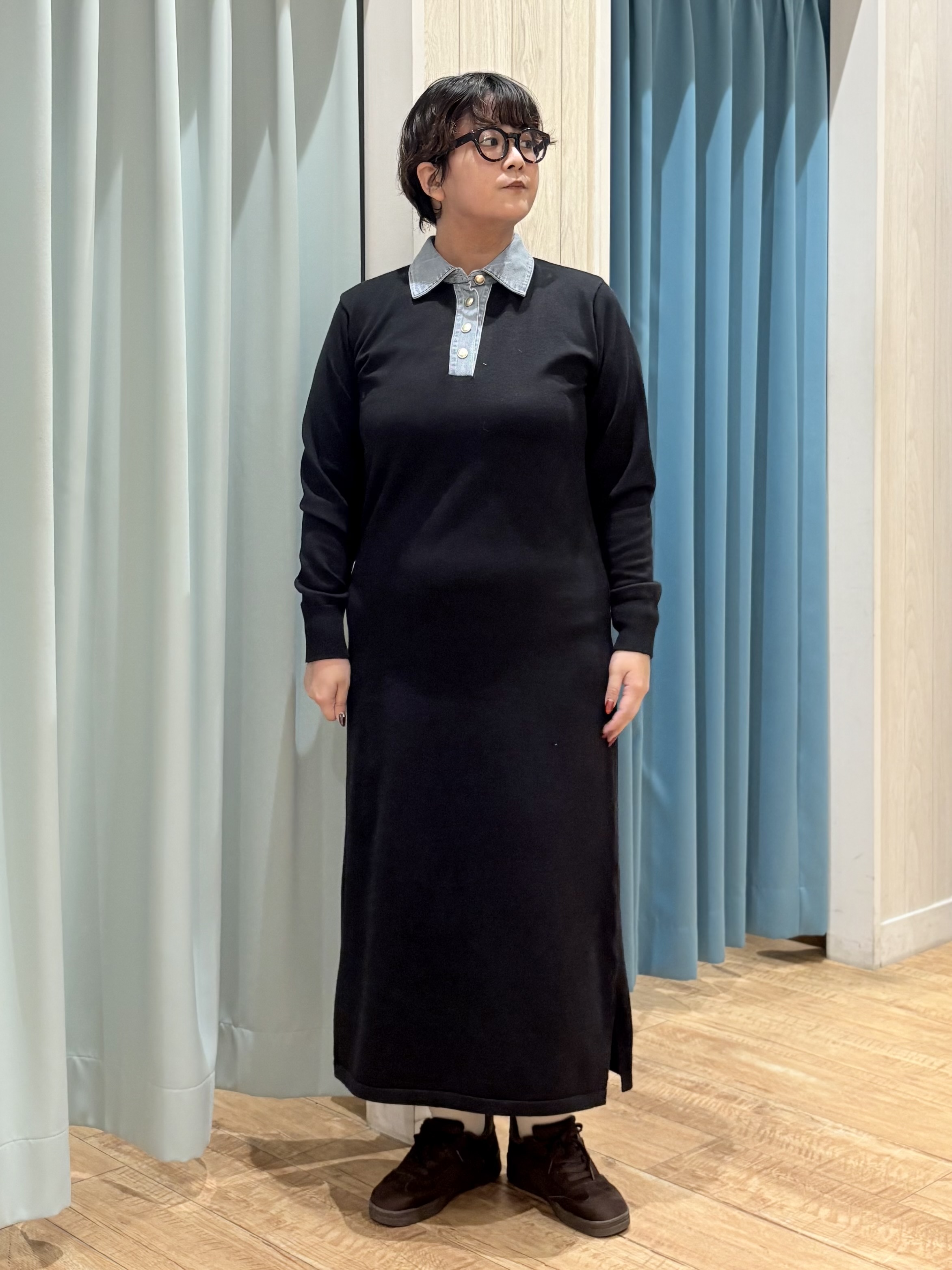 砂糖さんの「SHOO･LA･RUE｜【洗濯機可/S-LL】ジャケット感覚で着られる バイカラーニットカーディガン」を使ったコーディネート