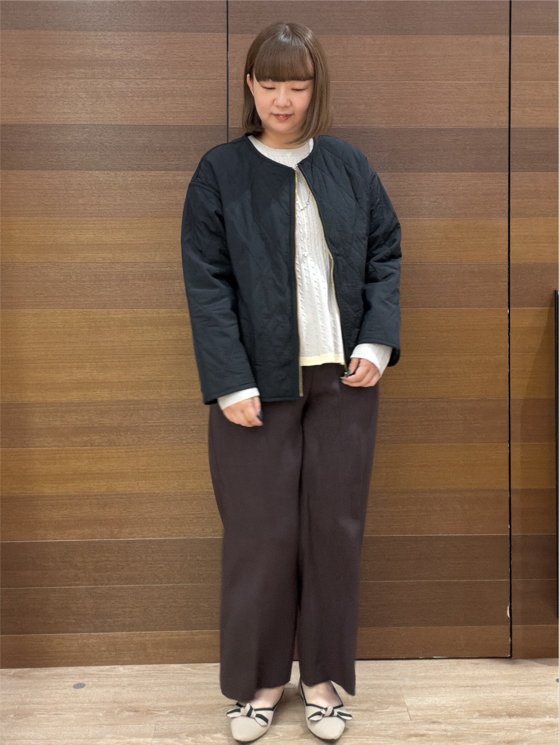 yumeさんの「OPAQUE.CLIP｜【リバーシブル】キルティングファーブルゾン《洗濯機OK》」を使ったコーディネート