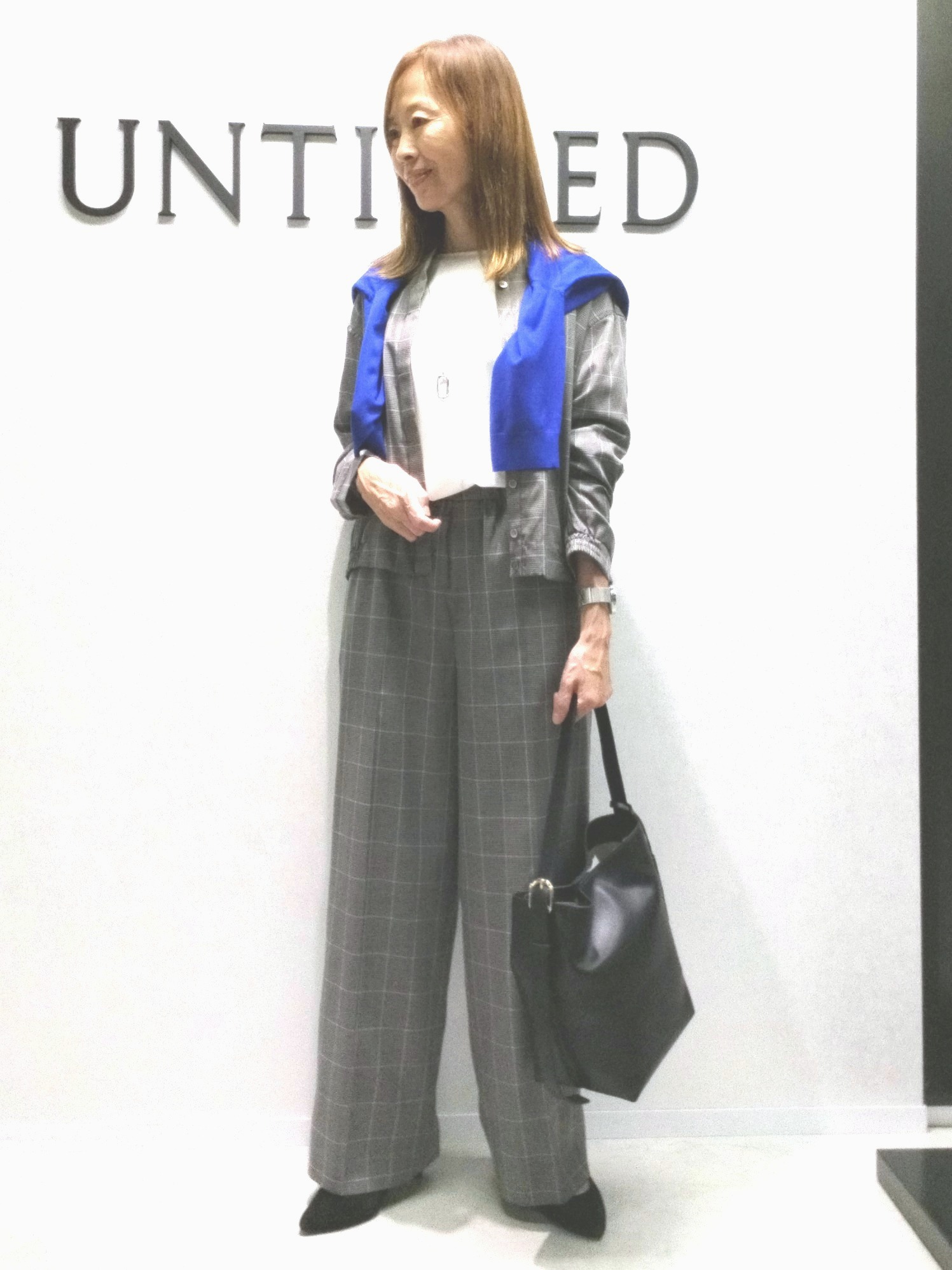 もりさんの「UNTITLED｜【セットアップ可/秋羽織り】メランジツイルシャツ」を使ったコーディネート