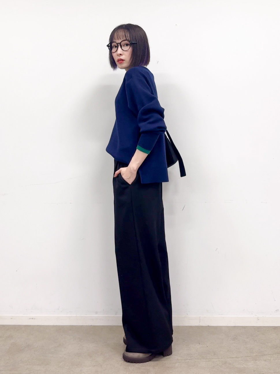 𝐜𝐡𝐢𝐤𝐚さんの「SHOO･LA･RUE｜【洗濯機可/S-LL】配色がアクセント スウェットライクニット」を使ったコーディネート
