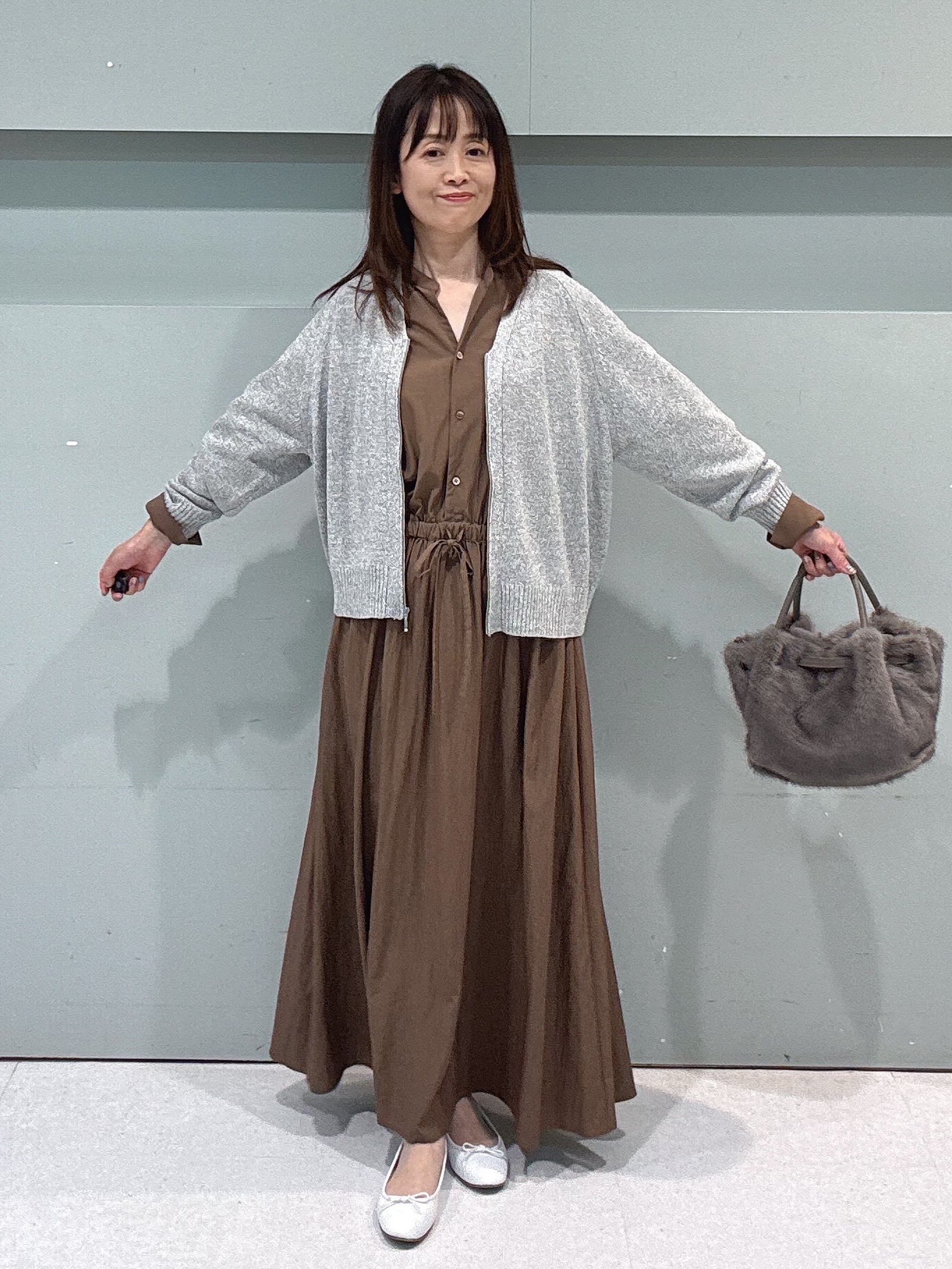 makiさんの「UNTITLED｜【店頭人気！】杢調ジップカーディガン」を使ったコーディネート