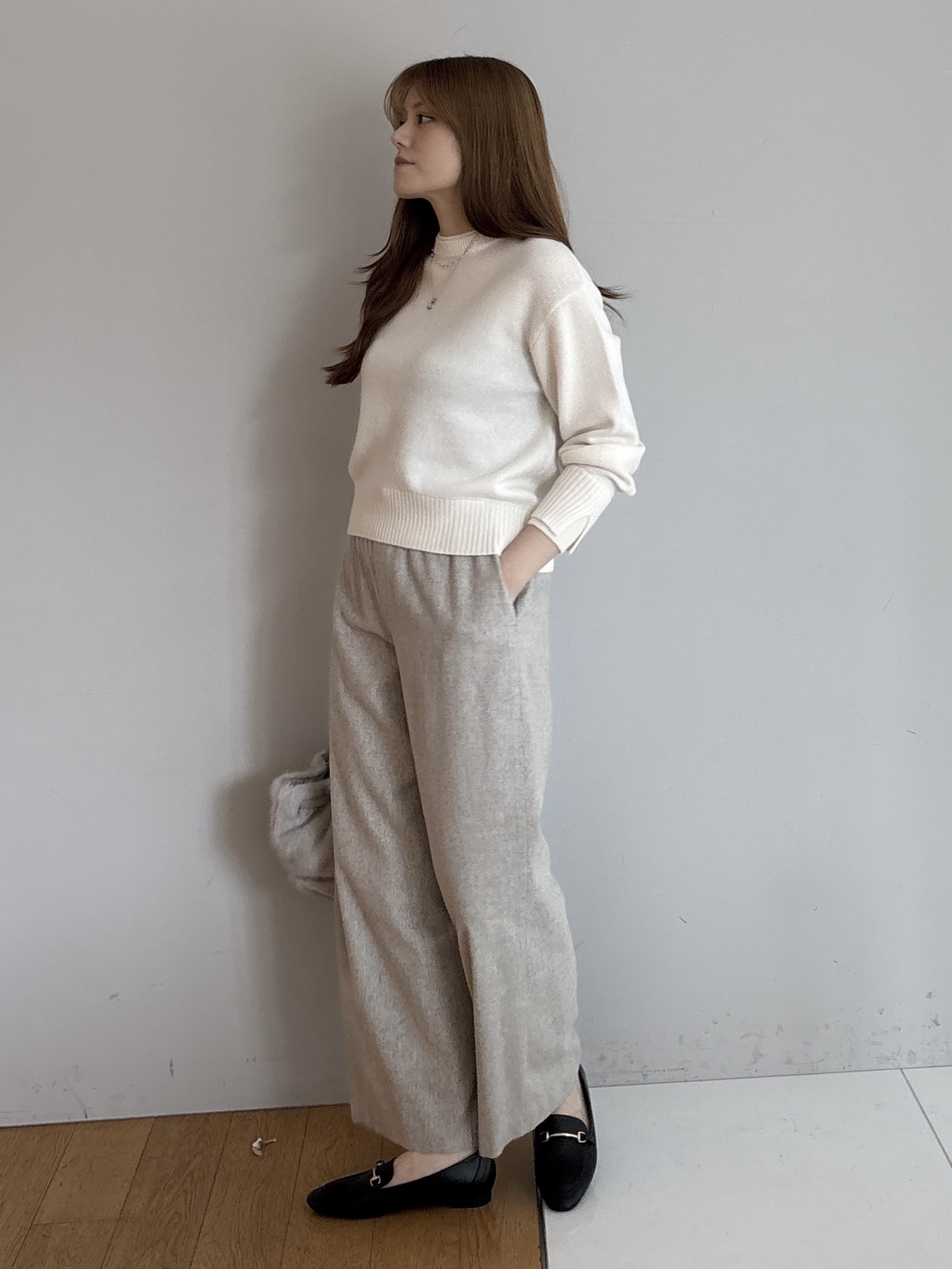 sayaさんの「UNTITLED｜ウール混ドロストワイドパンツ」を使ったコーディネート