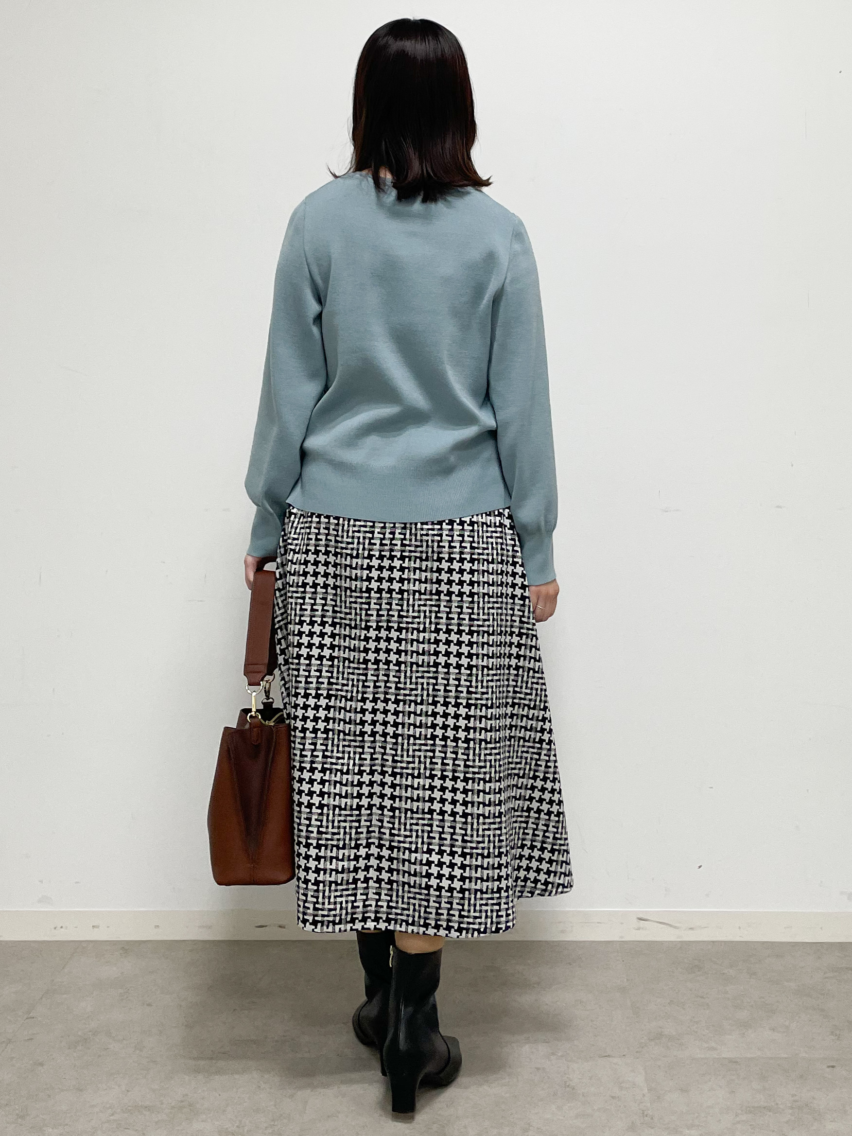 yukariさんの「Reflect｜【マシンウォッシュ】レース風編み柄ニット」を使ったコーディネート